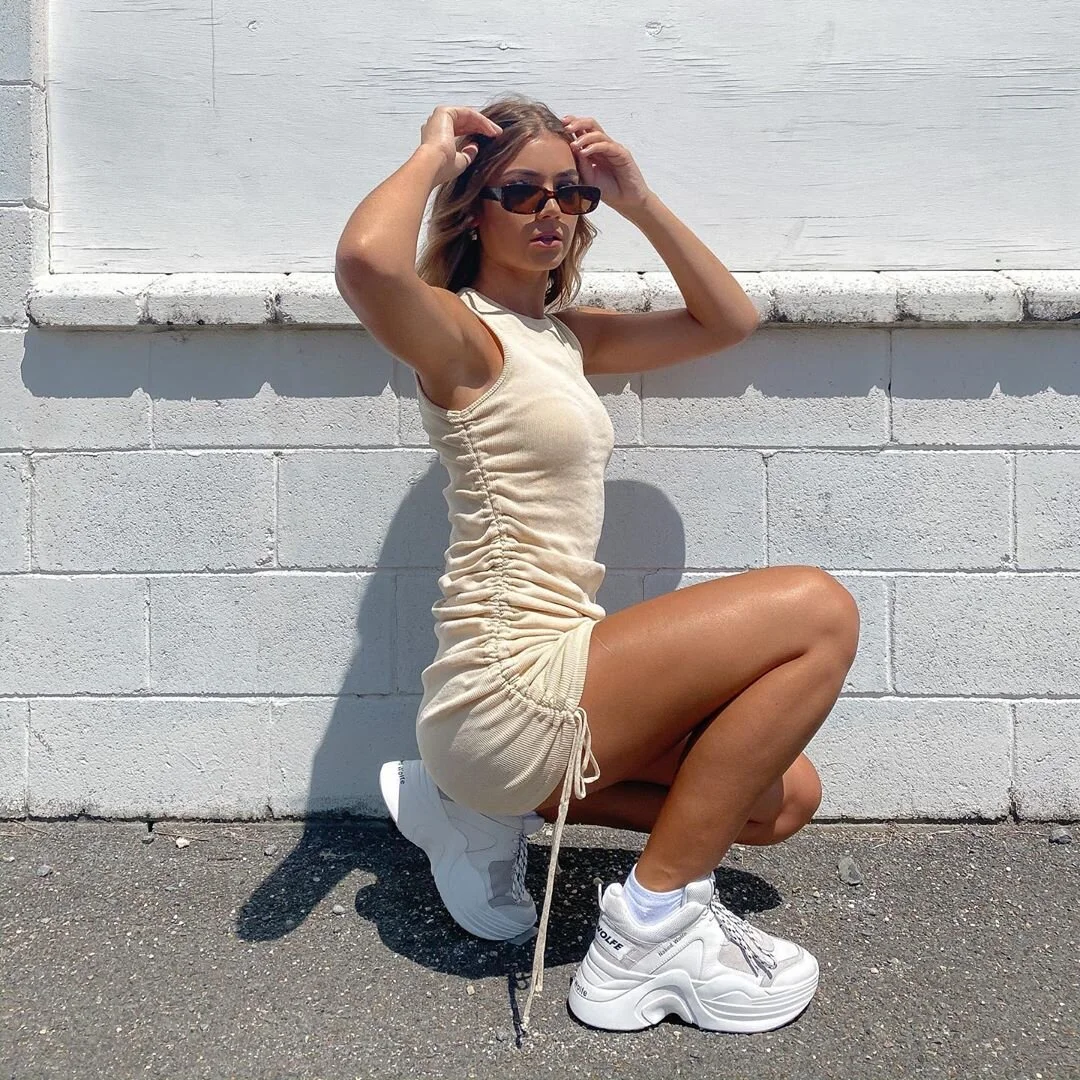 mini dress sneakers