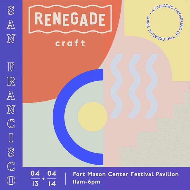 Bay area, come by and get your shopping on!  See and experience why Renegade Craft is one of the best-curated craft shows. 
Shop over 250 local and national makers, craft cocktails, beer garden, Food Trucks, DJ sets, workshops and more.  Free to atte