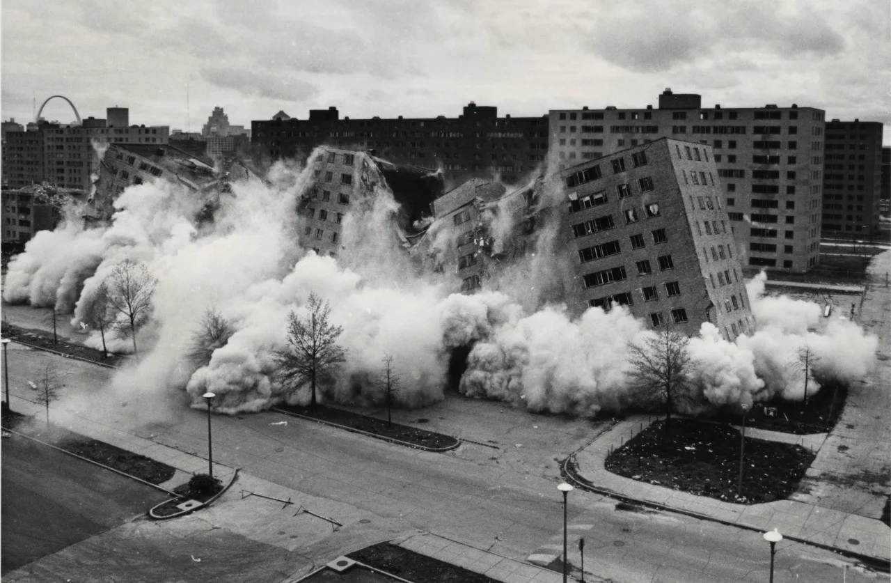 Destroyed in a dramatic and highly-publicized implosion, the Pruitt-Igoe public housing complex has become a widespread symbol of failure amongst architects, politicians and policy makers. The next time the city changes, remember Pruitt-Igoe.