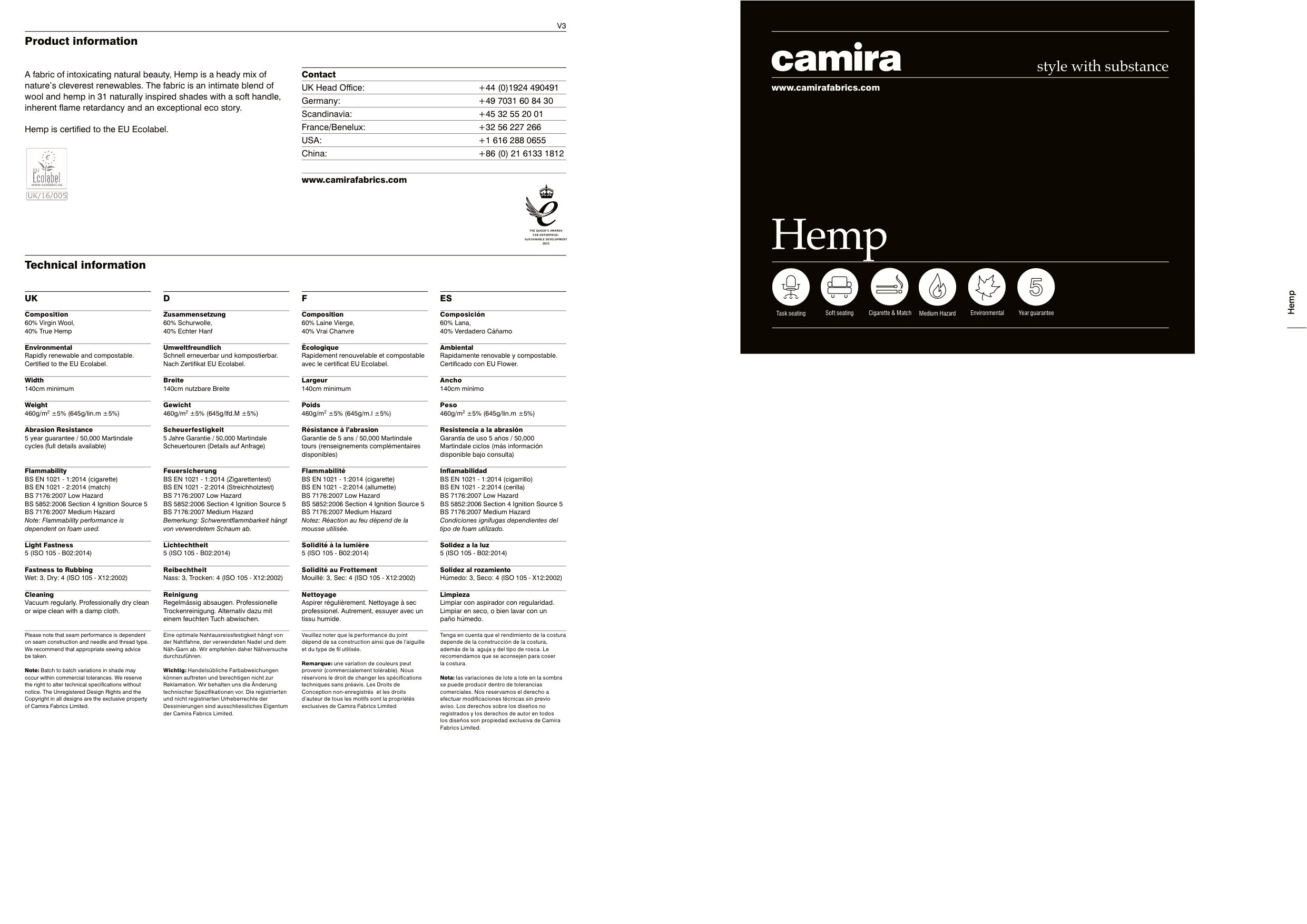 Camira Hemp 2015