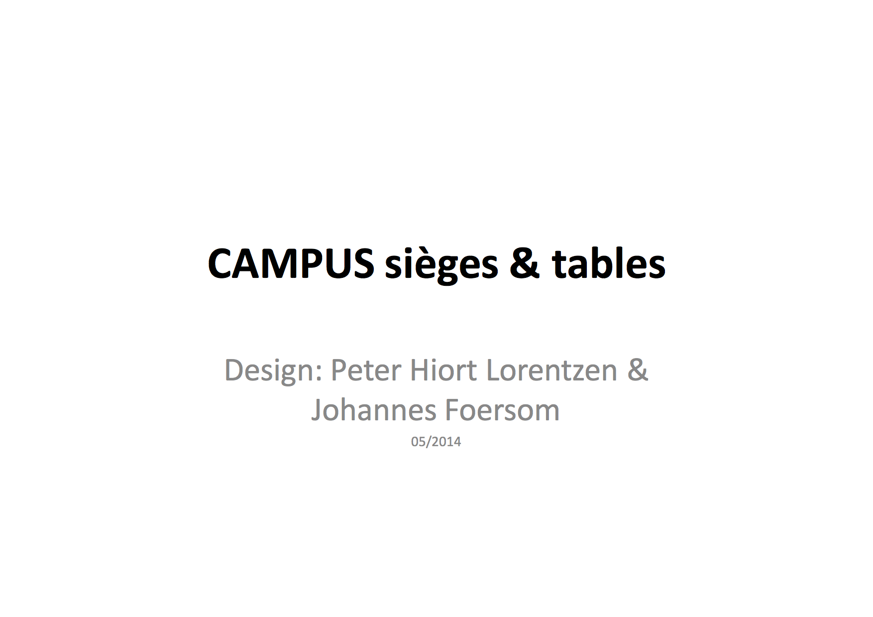 Campus présentation sièges &amp; tables