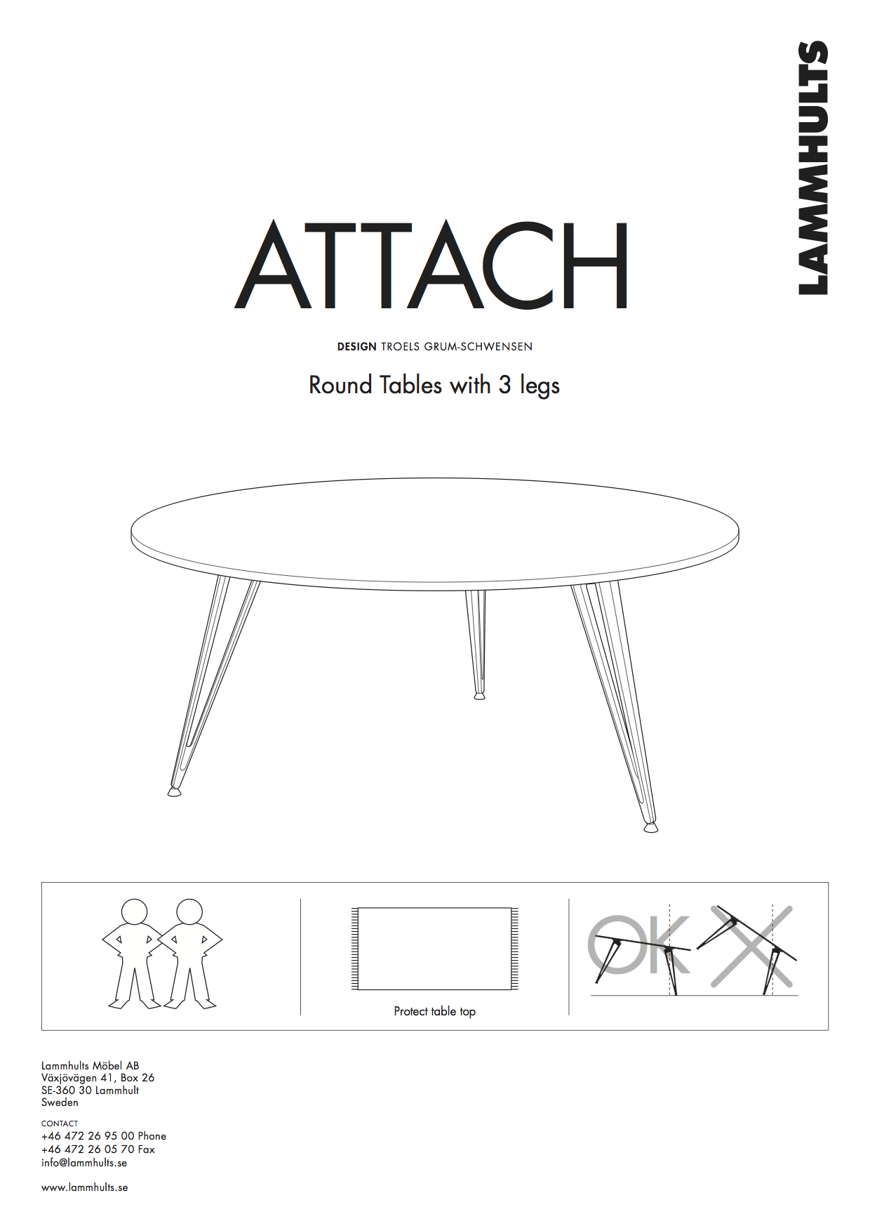 Attach Table ronde 3 pieds montage