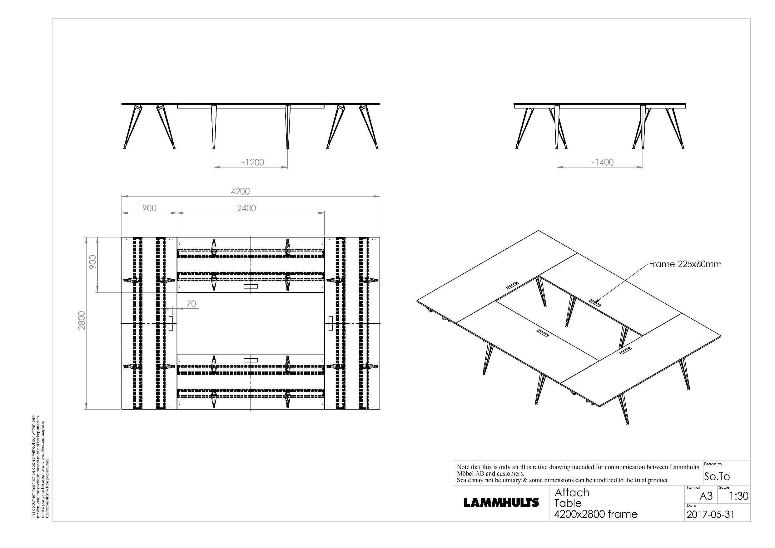 Attach Table 4200x2800 frame