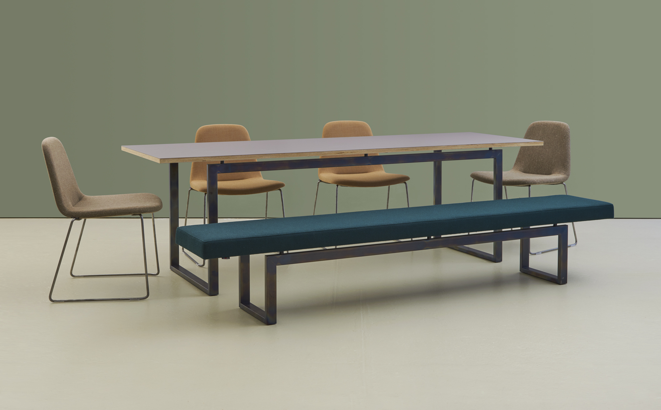 hm107c with hm106c bench and hm58a chairs in laquered raw steel (low res).jpg