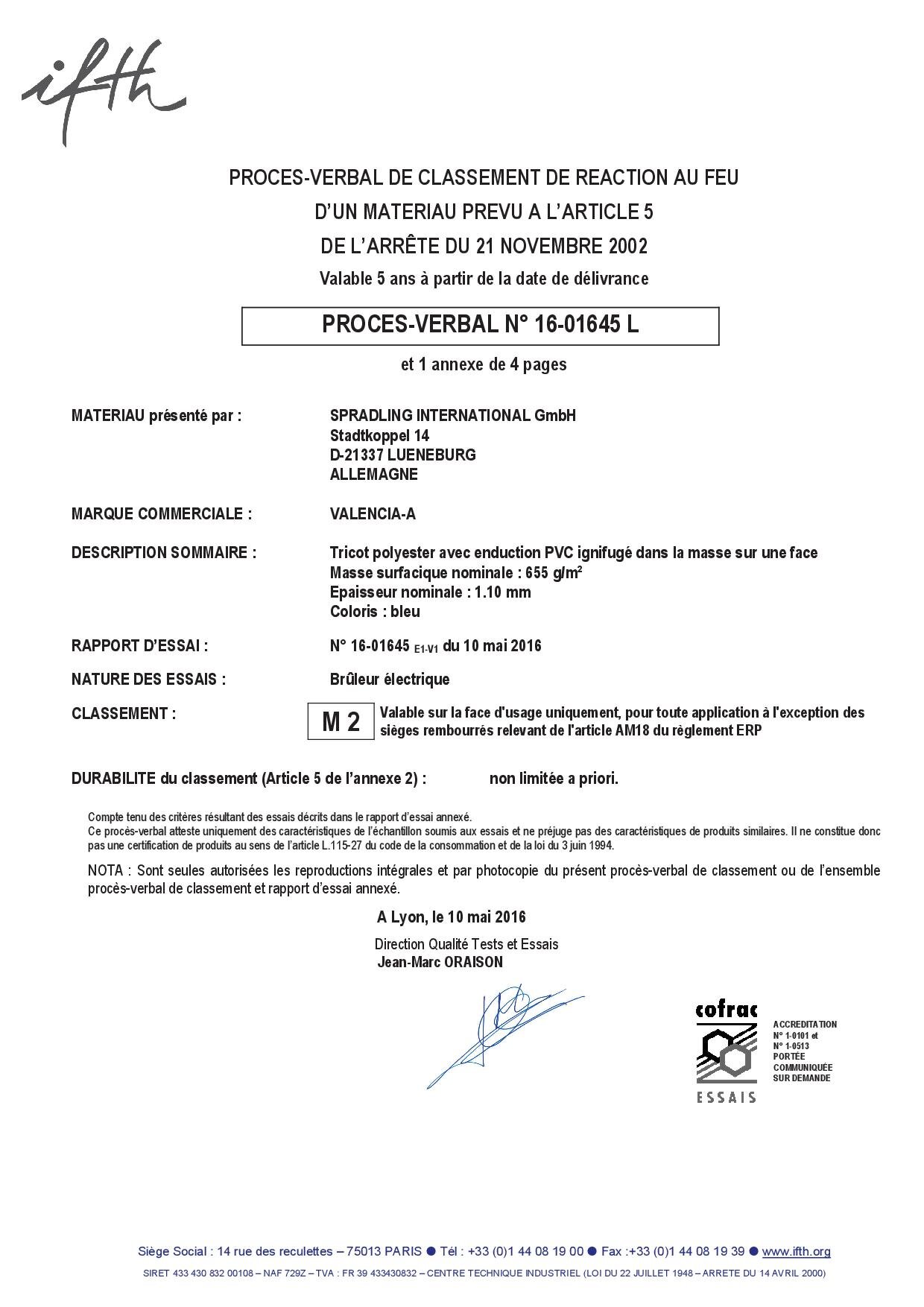 Valencia certificat M2 2016