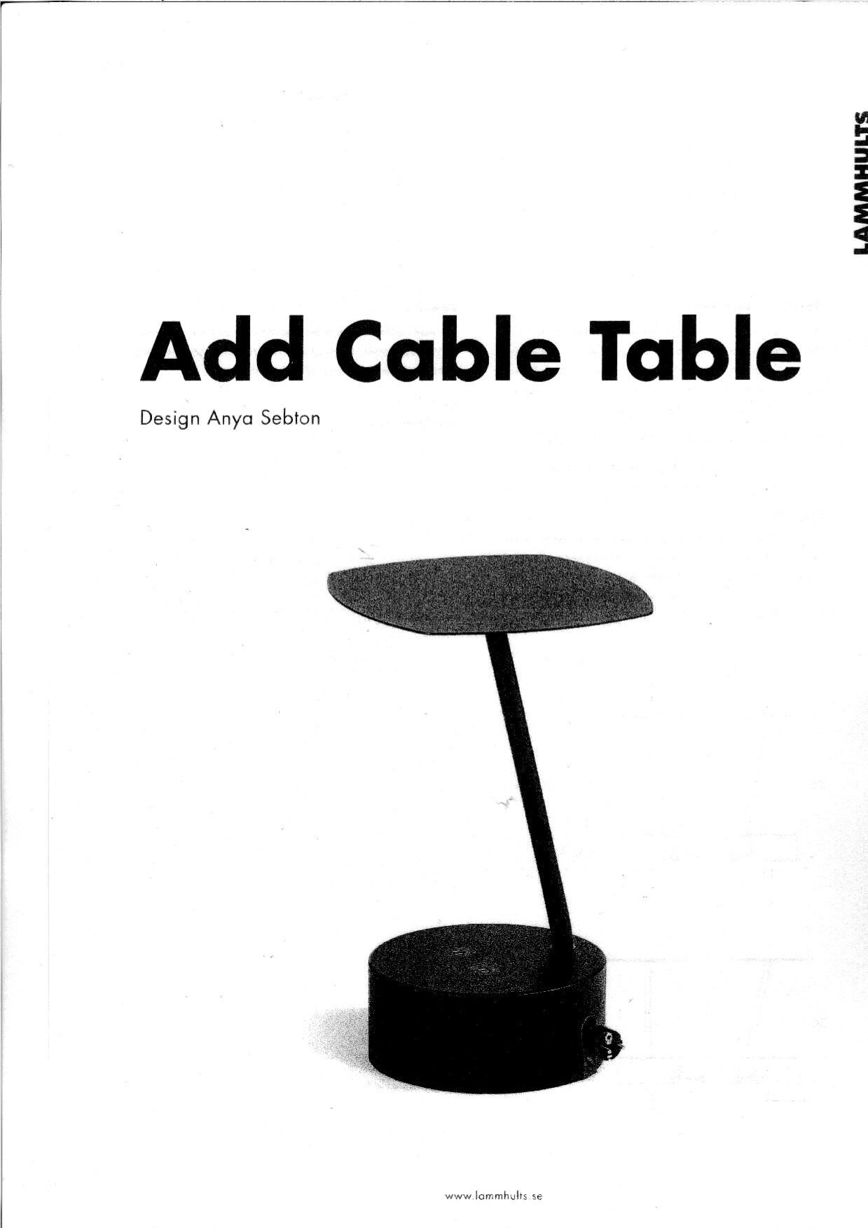 Add Cable Table - Instructions
