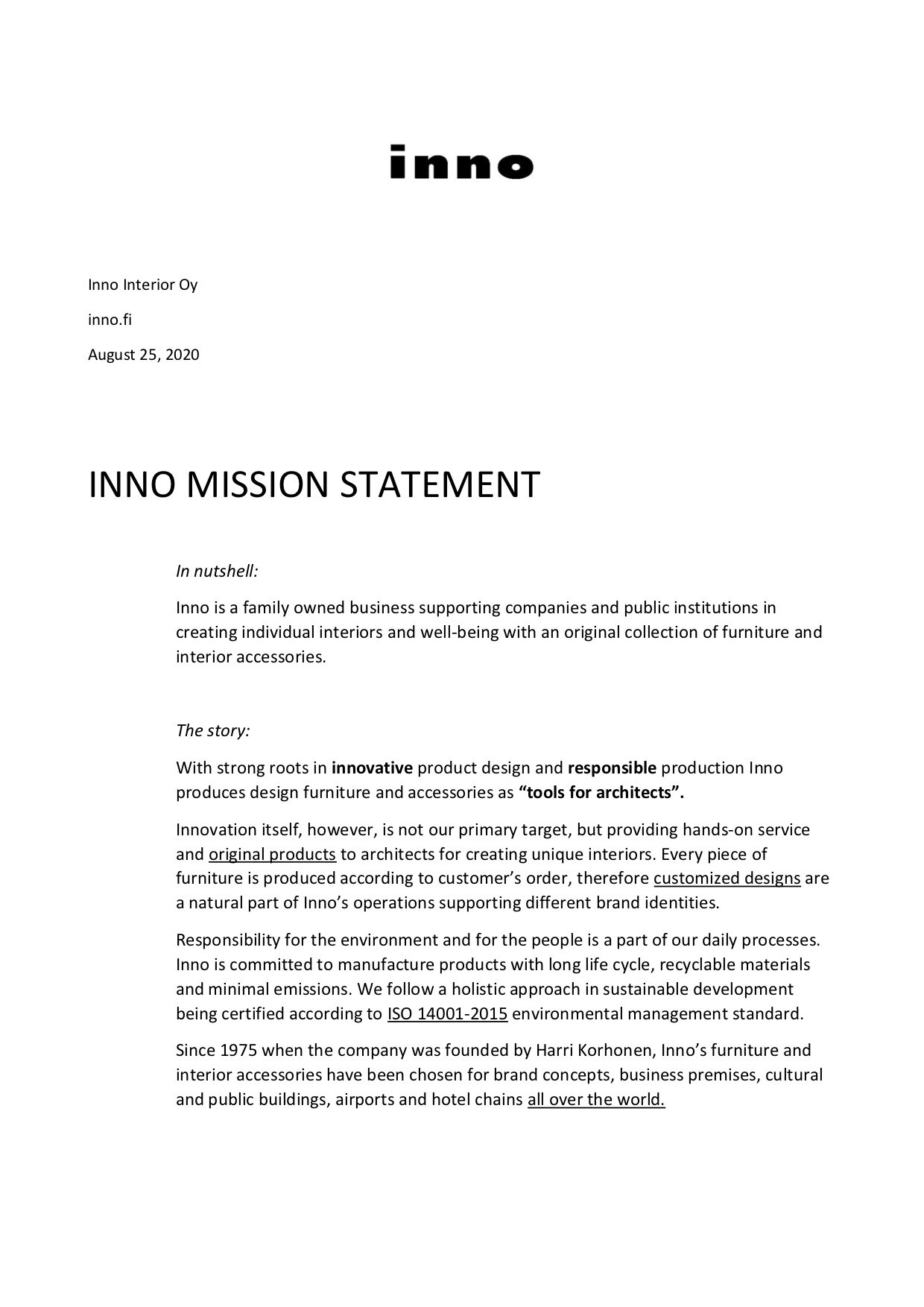 Inno - Déclaration de mission 2020