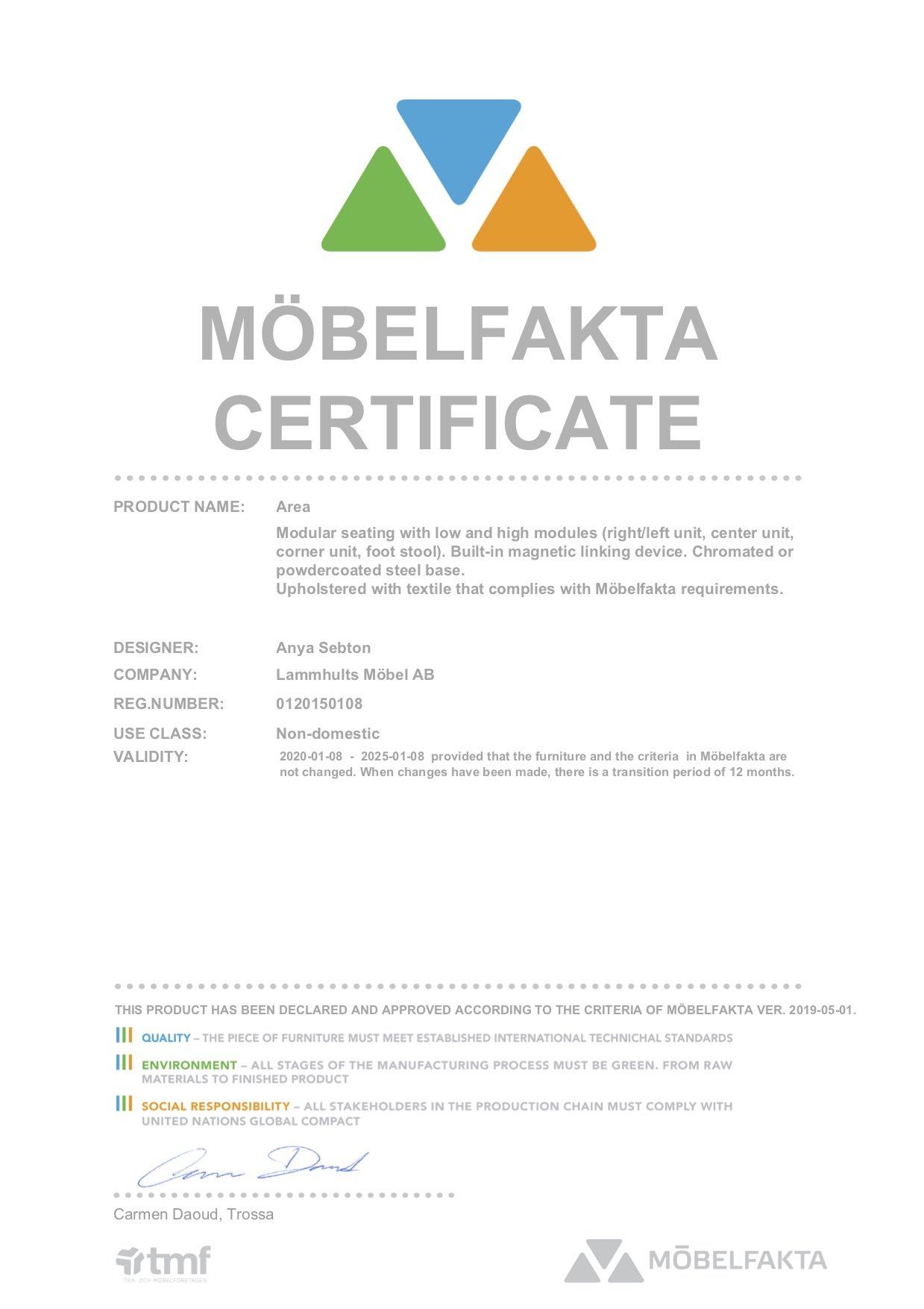 Aera - Certificat