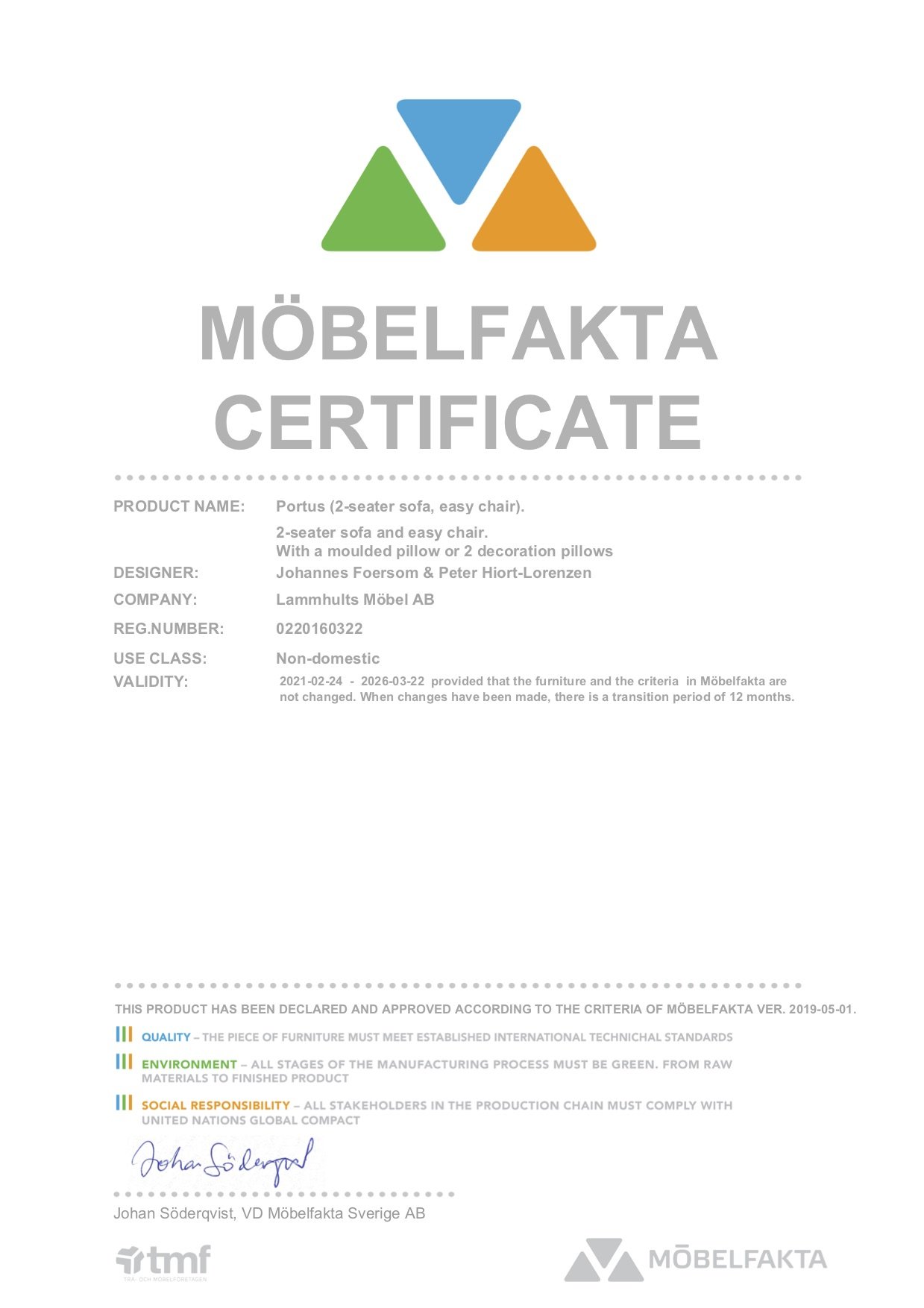 Portus - Certificat