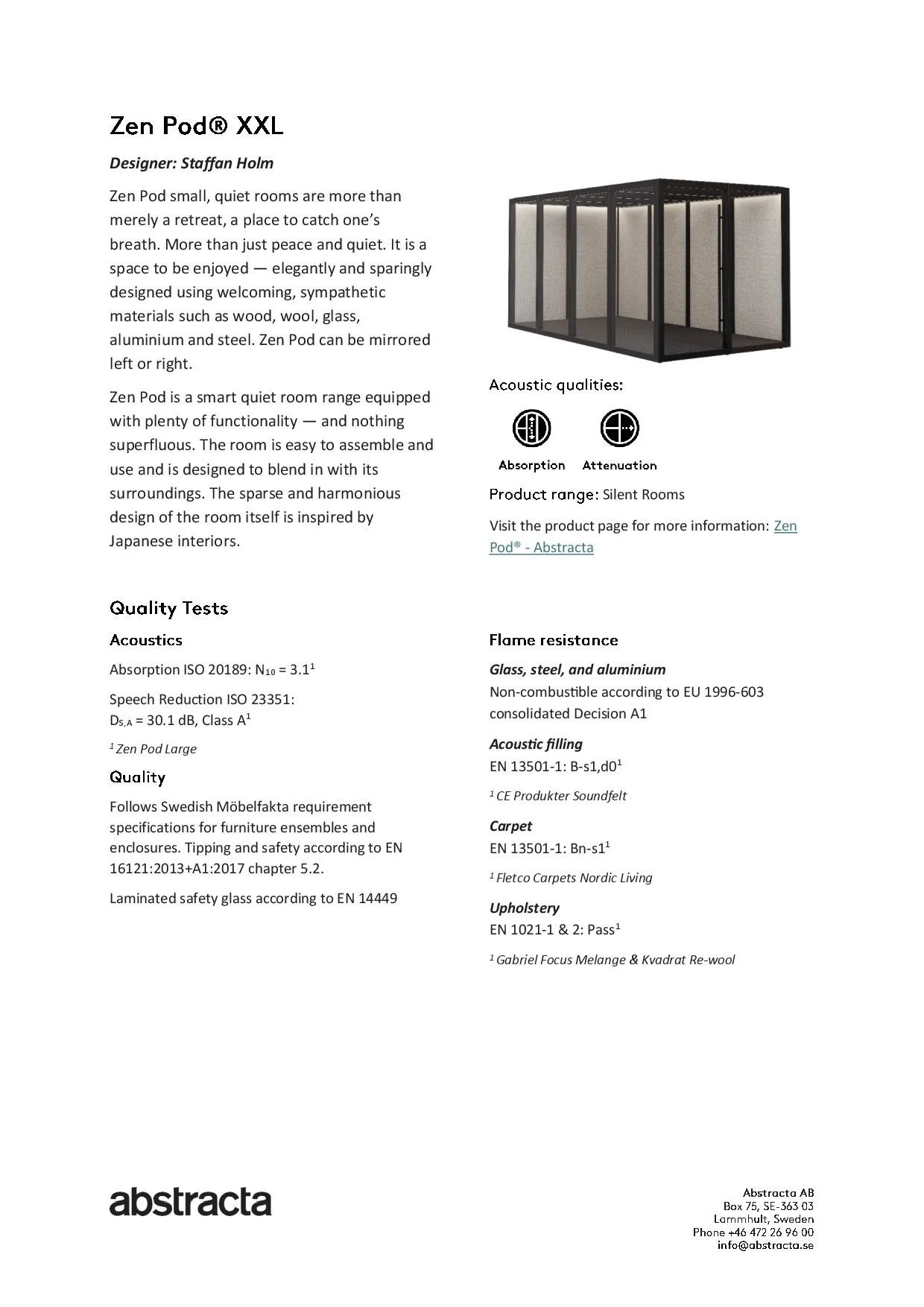 Zen Pod XXL fiche technique