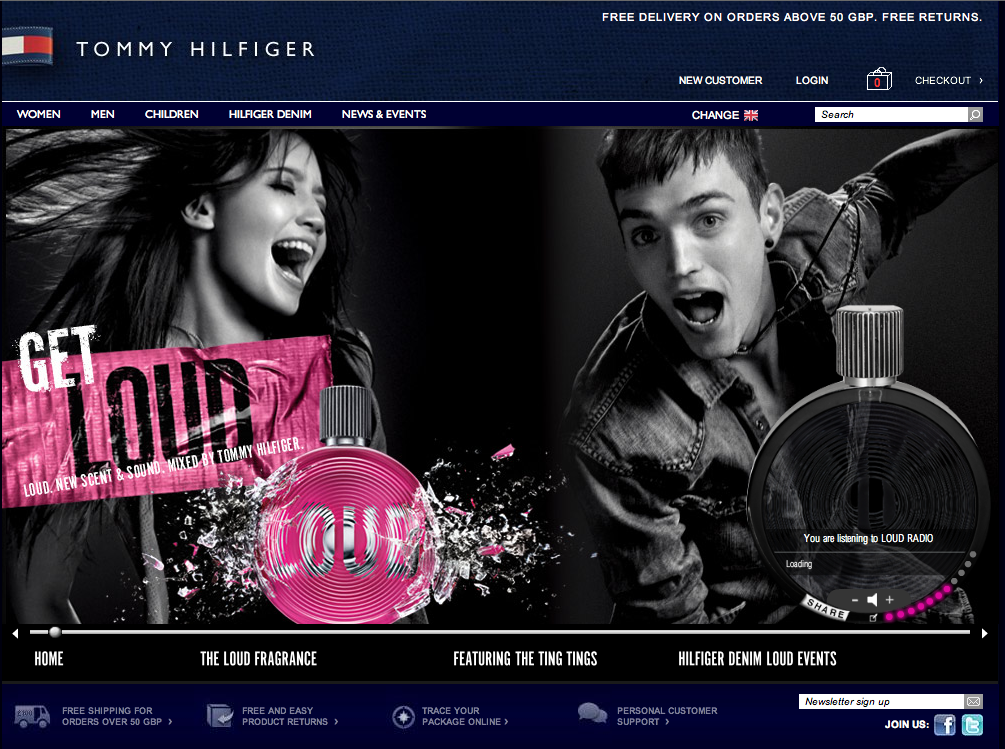 Online radiostation embedded in te Tommy Hilfiger corporate website.