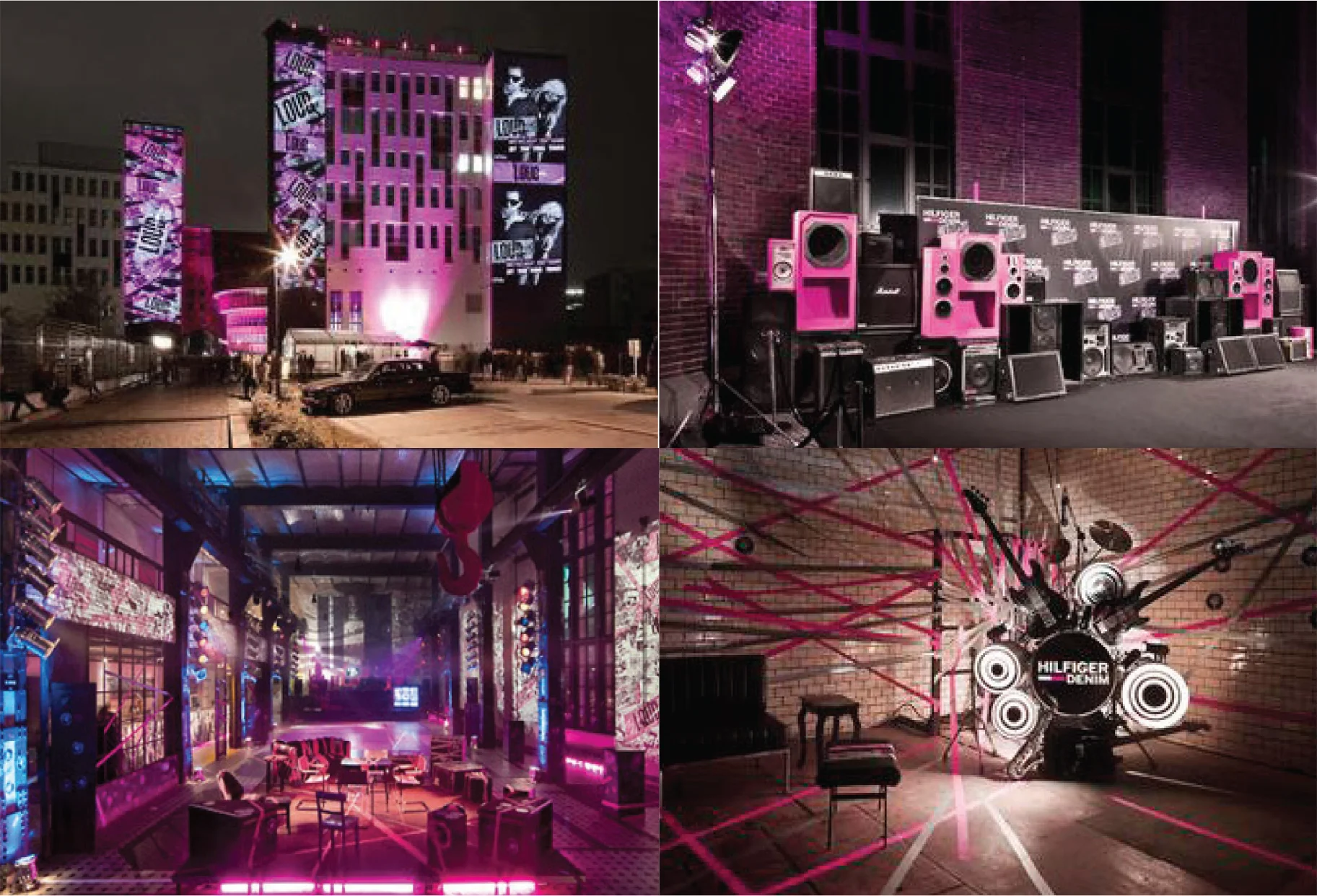 All the above elements were used in the design for in-store and the launch event in Berlin. Several celebrities, including Tommy Hilfiger himself, were present to celebrate the launch. Several music acts gave act de presence with the Tings Tings being the most important as brand endorsers. This concert was part of the Hilfiger Denim Live series of concerts held through out Europe.