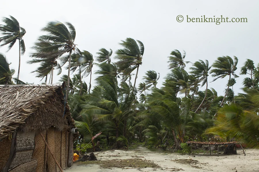 Cyclone Raquel was out of season and damaged many houses and gardens. July 1st 2015, Pelau.