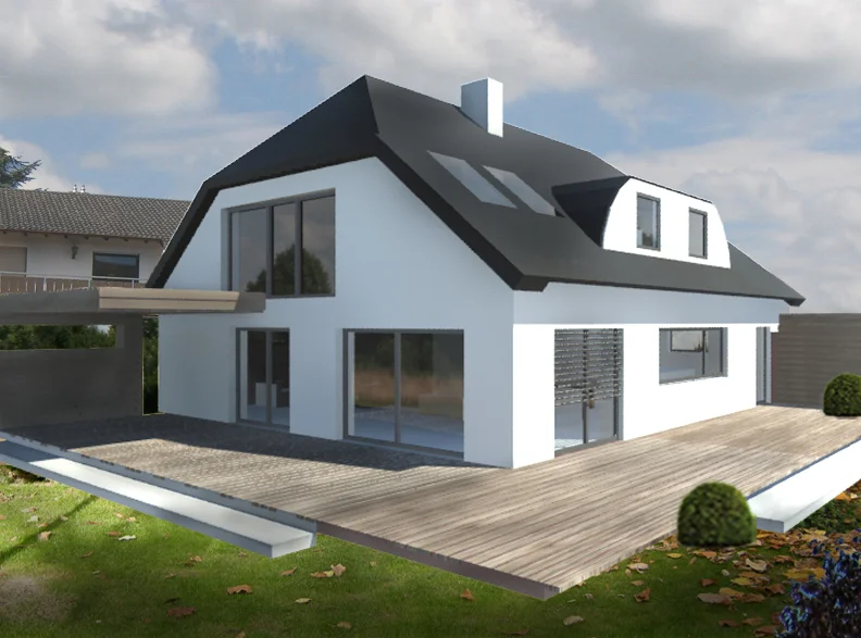 GROSSZÜGIGE TERRASSE HINTER DEM HAUS