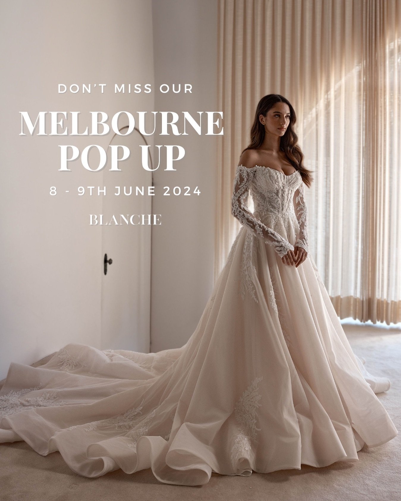Calling all Melbourne brides! ✨

Get ready to say &ldquo;YES&rdquo; to your dream dress at Blanche Bridal&rsquo;s exclusive Melbourne pop-up!

For a limited time only, we&rsquo;re bringing our most beloved gowns to Shadow Play by Peppers, Melbourne f