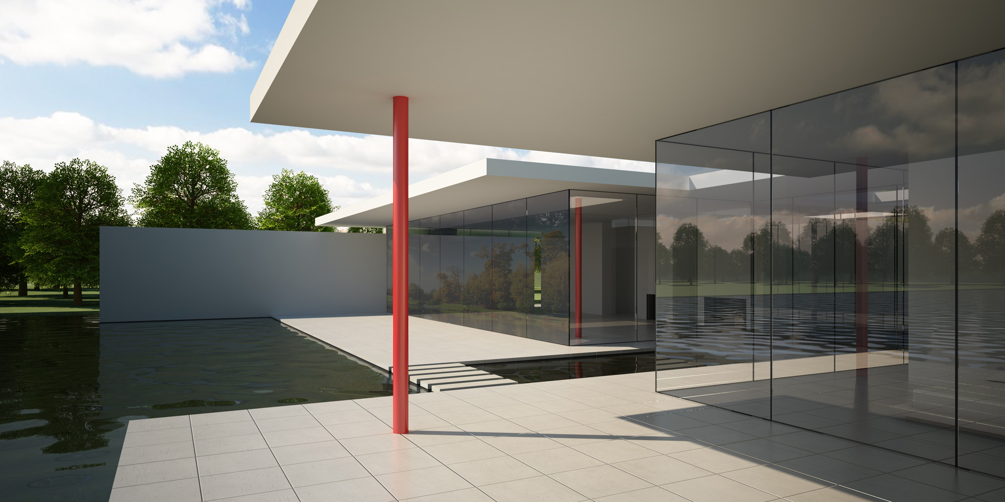 Design for a very large house in the style of Skywood in the Hamptons on Long Island , New York carried out with the firm Astudio.There are two main glass pavilions , a living space as in Skywood but also a firther glass box with a floating planar roof for the masrer bedroom suite.