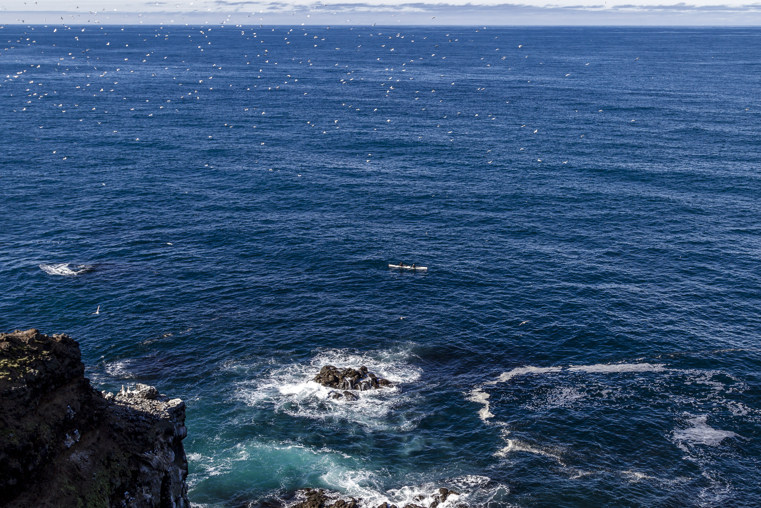 Making their way around the coastline of Iceland