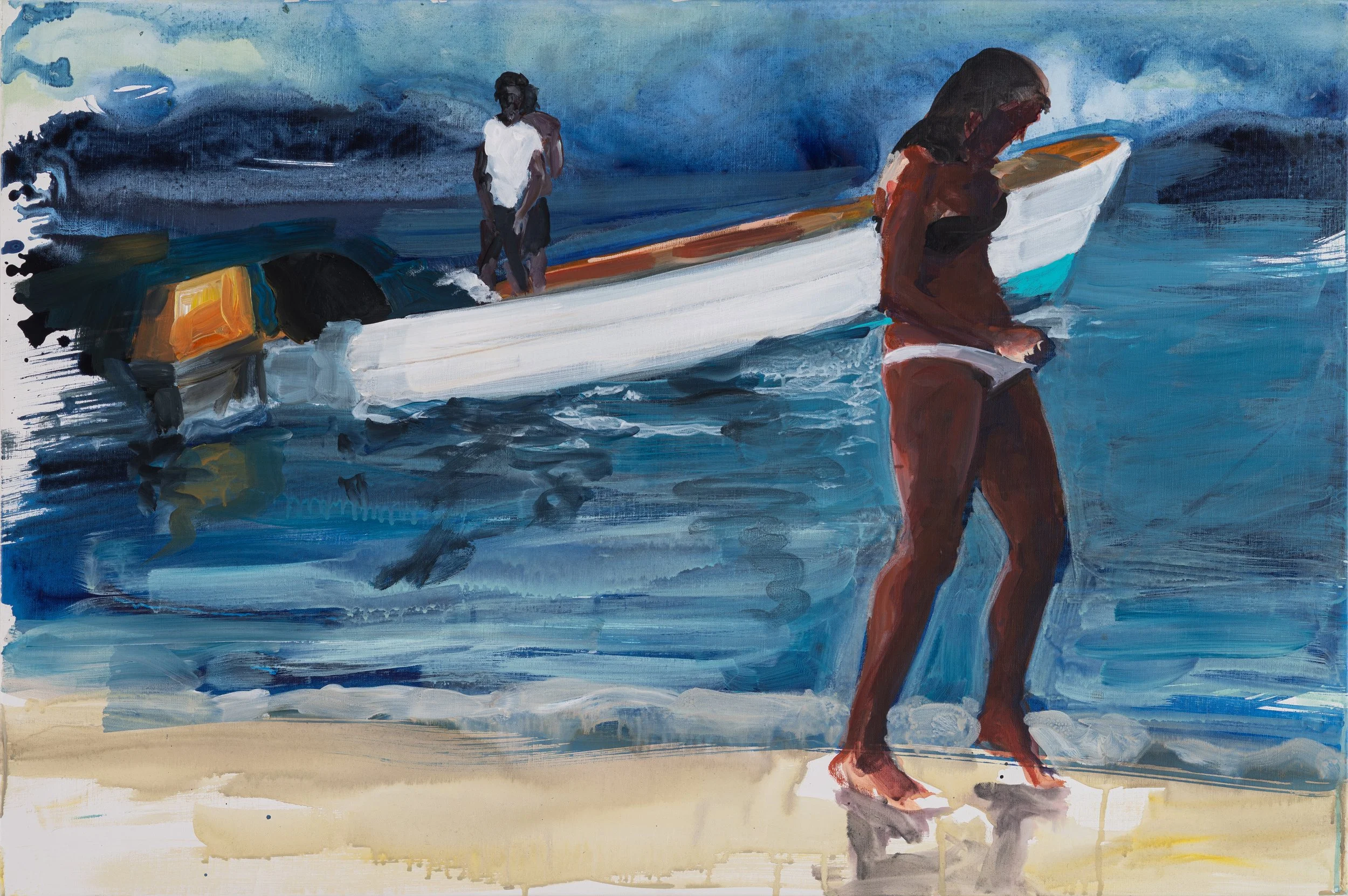 Off Shore Catch, 2025. acrylic on linen 24 x 36 in.
