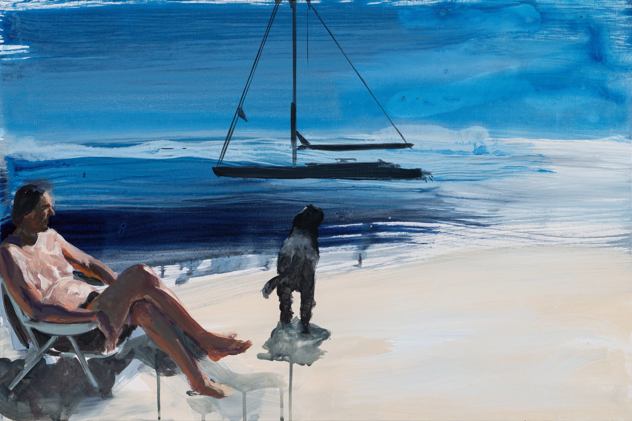 Late Afternoon Alone, 2025. acrylic on linen 24 x 36 in.