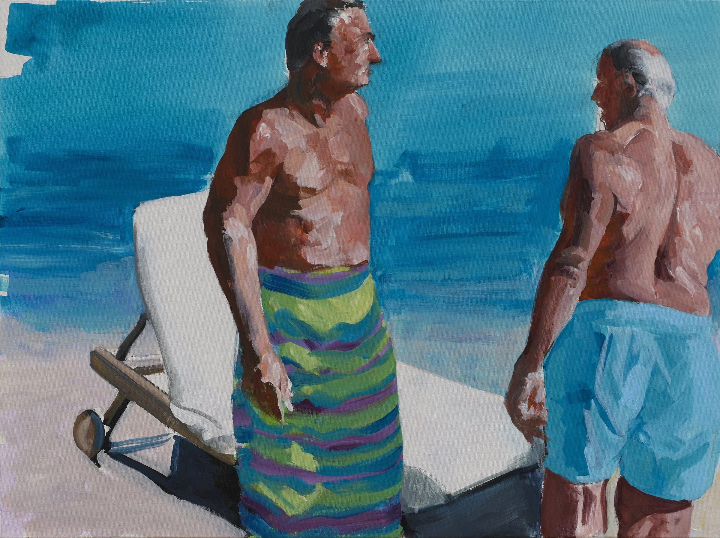 Spat, 2025. acrylic on linen. 30 x 40 in.