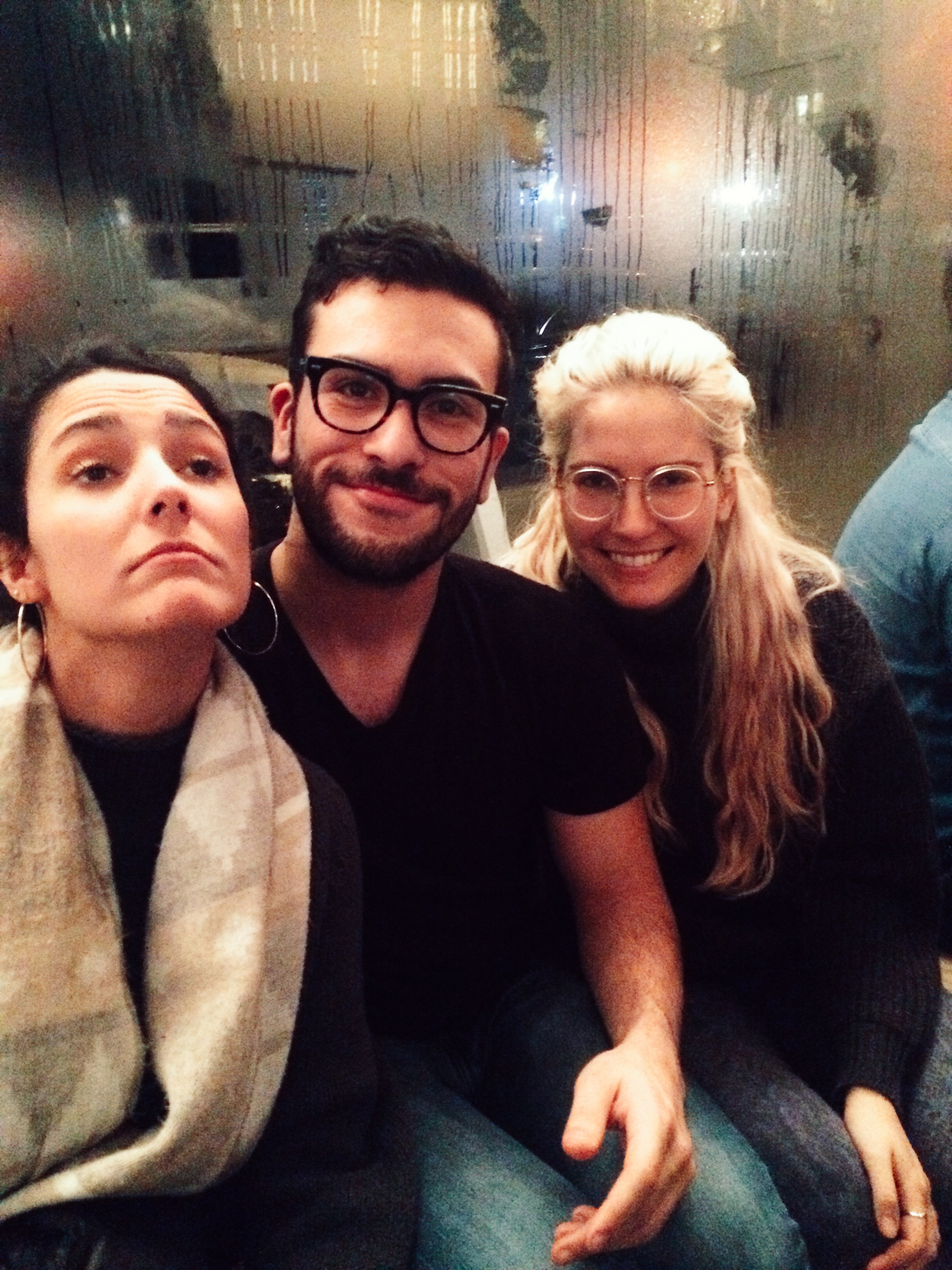Viki Sanz, recent interviewee, Francisco M á rquez, assistant interviews editor, and Alisha Kaplan co- pr & web editor 