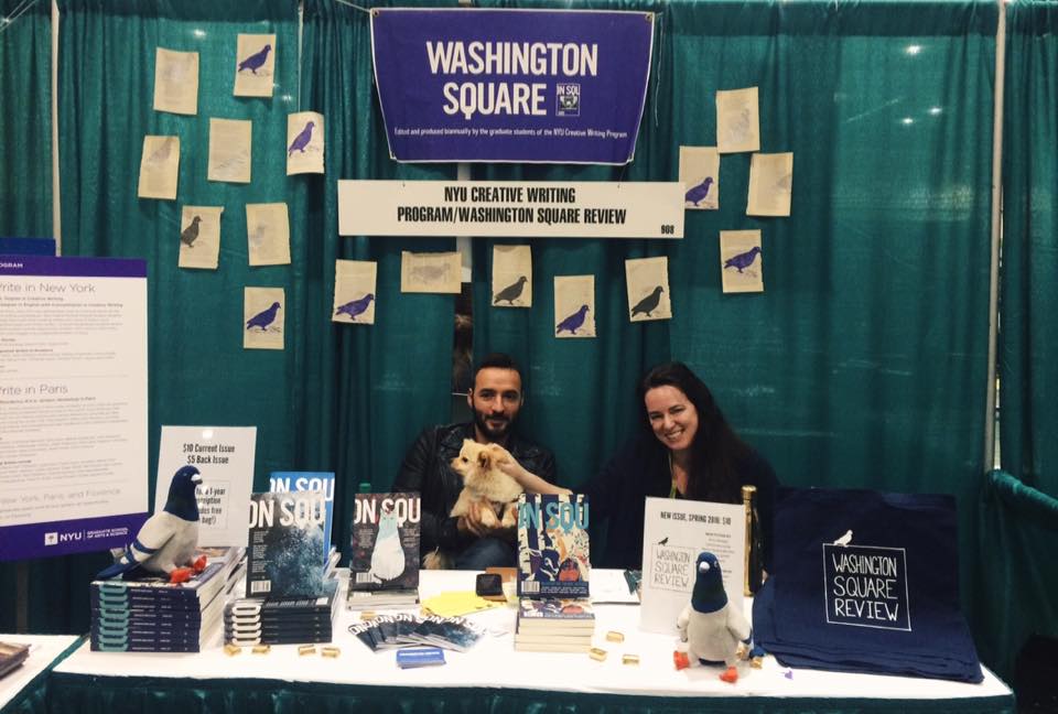 Angelo Nikolopoulos, Nico the dog, and Joanna Yas, Editor-in-Chief, at our booth.