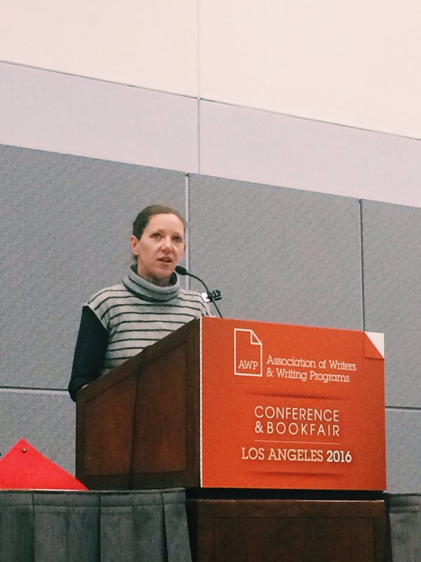 Maggie Nelson speaking on the panel "The Violence of the Page."