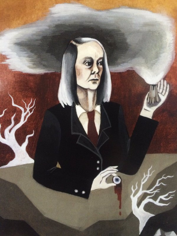 One of our favorite finds at AWP: literary witches postcards at the Electric Lit table. This one featuring Anne Carson! Volcanos & eyeballs A+