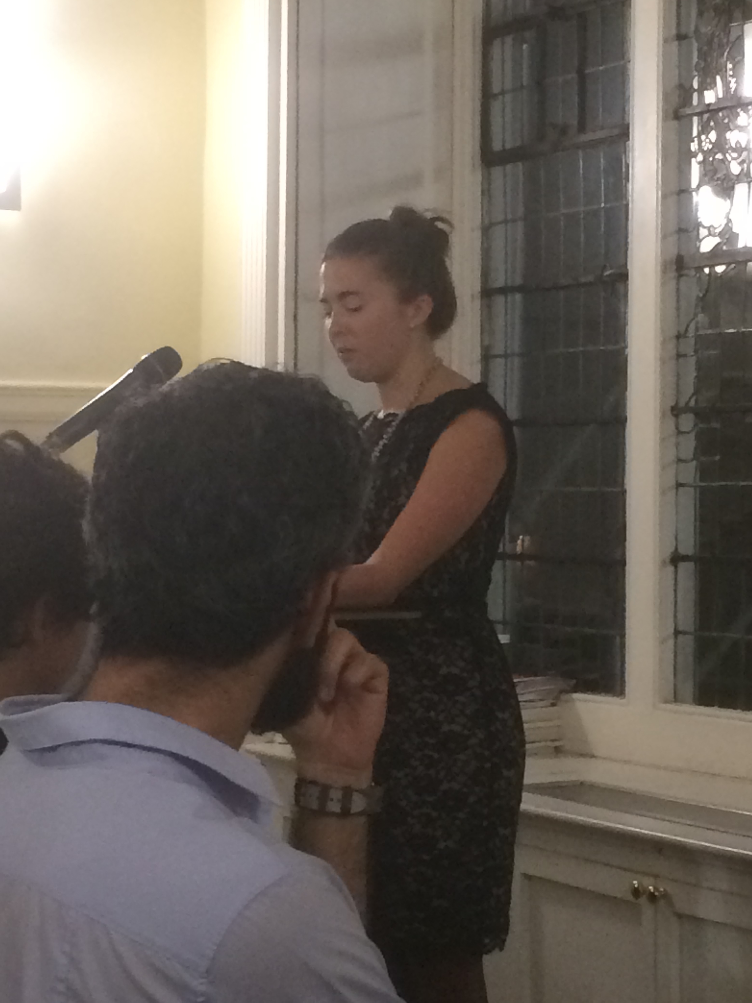 Former Poetry Editor, Linda H. Dolan, introducing Emily Brandt.