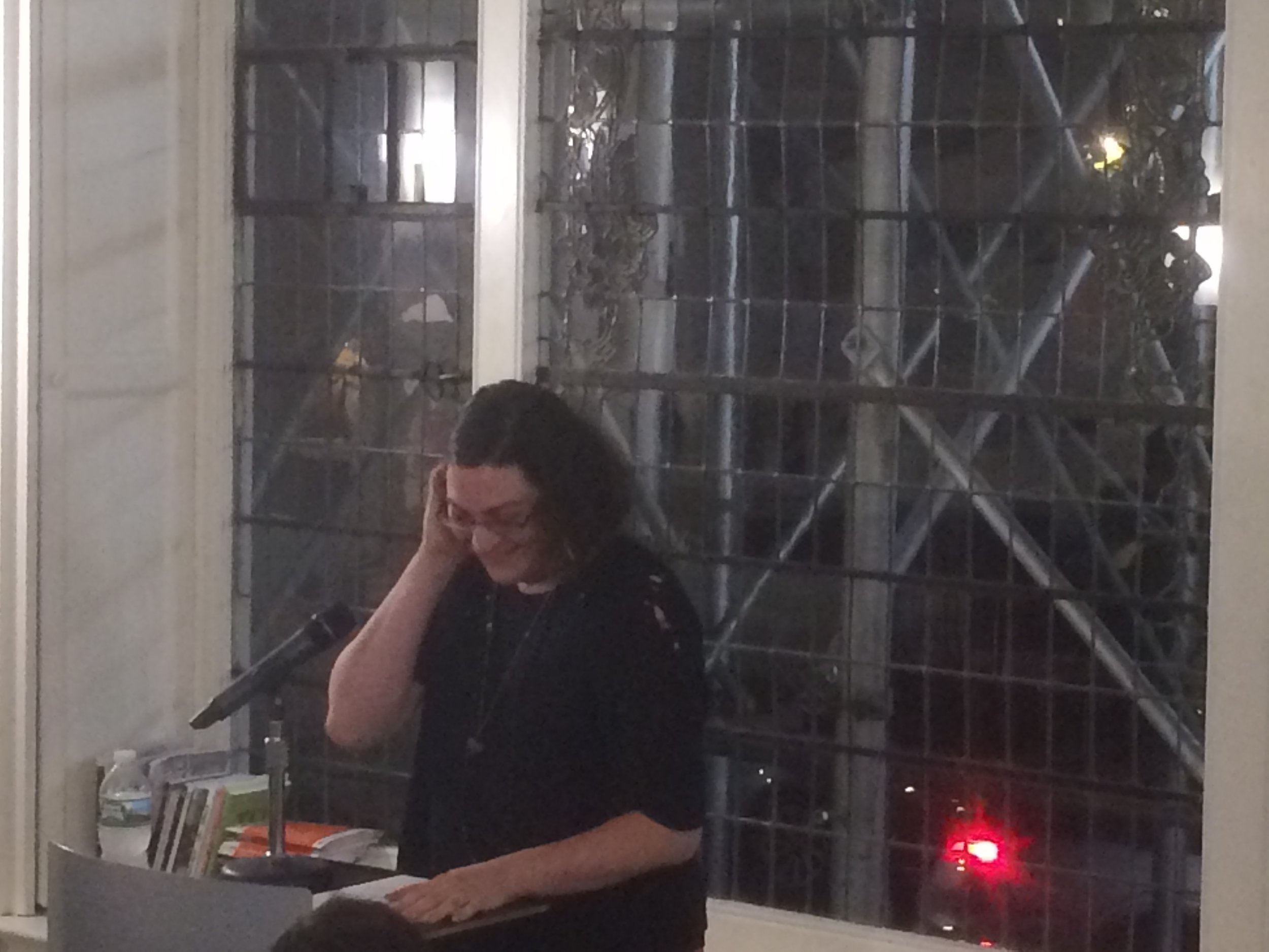 Former Poetry Editor, Chase Berggrun, introducing Jay Desphande.