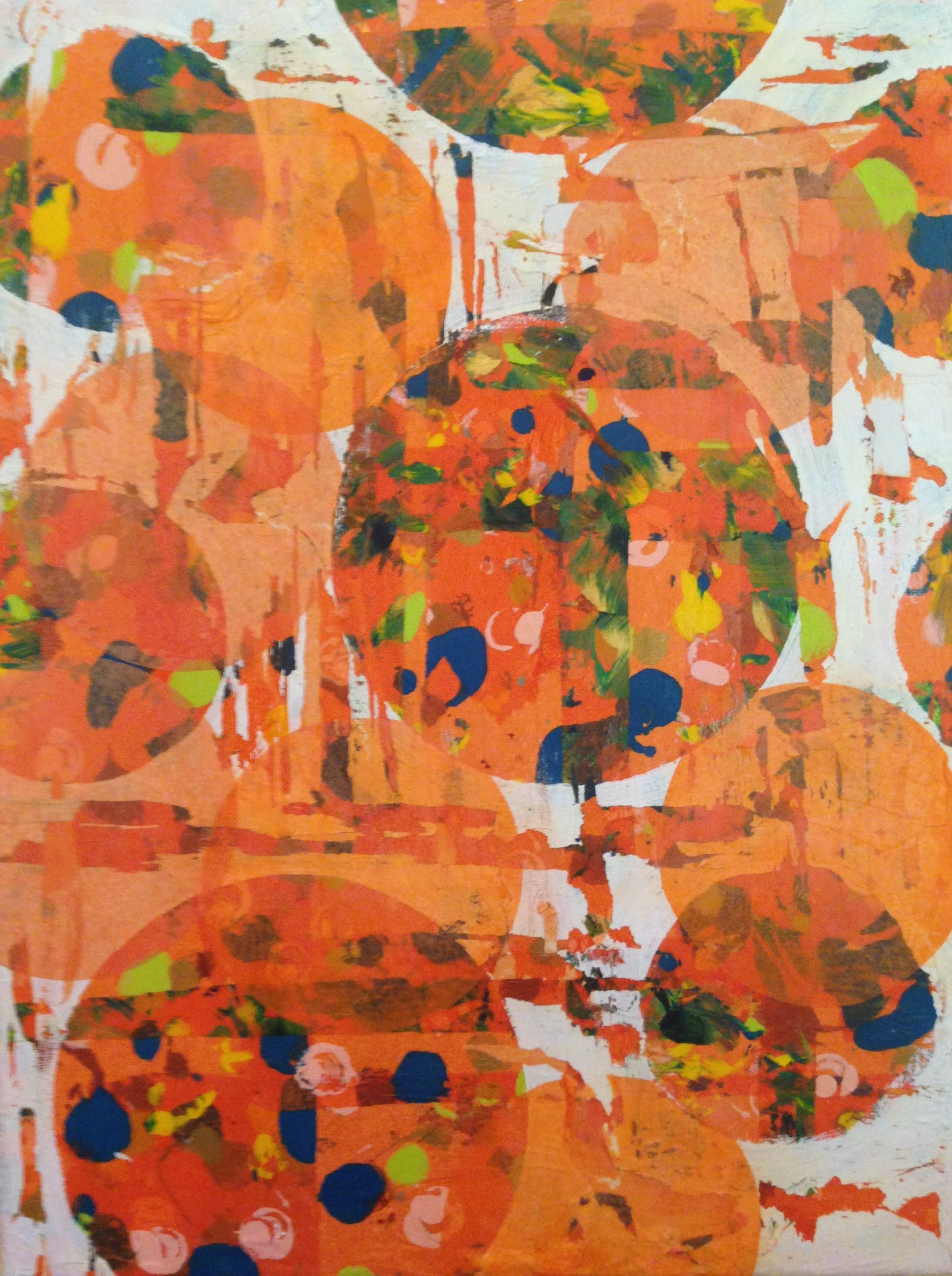 Sunshine Orbits: Mixed media on canvas