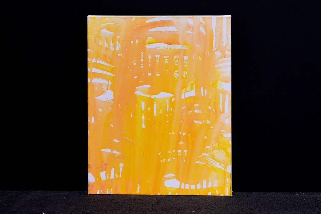 Yellow Drip on Canvas