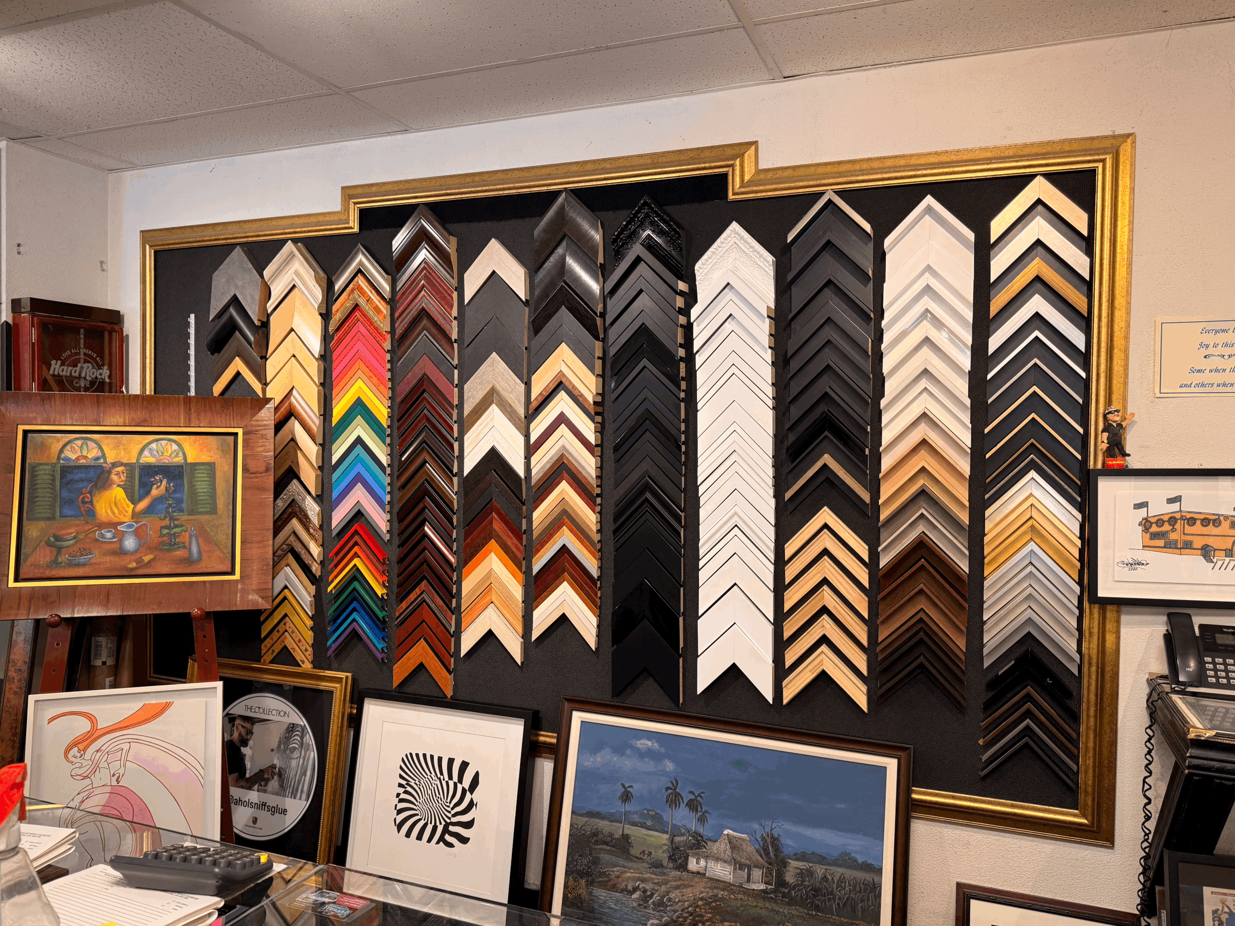 A variety of frames to choose from.
