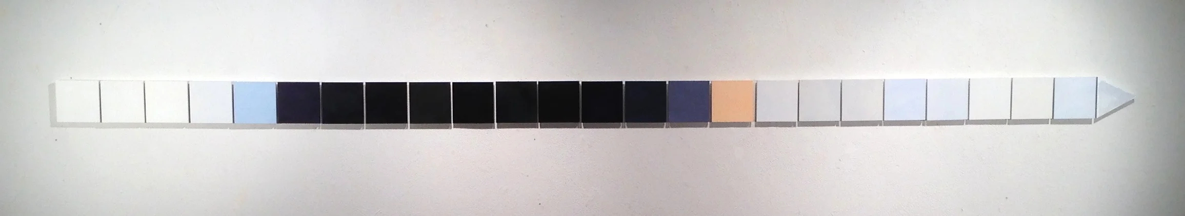 Forward Looking, Oil on twenty four 4" x 4" Panels,  4" x 104" 