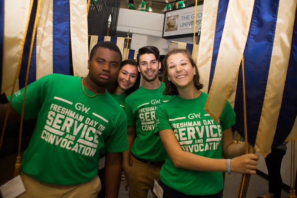 Civic House students selected as flag bearers for the 2016 GW Convocation ceremony