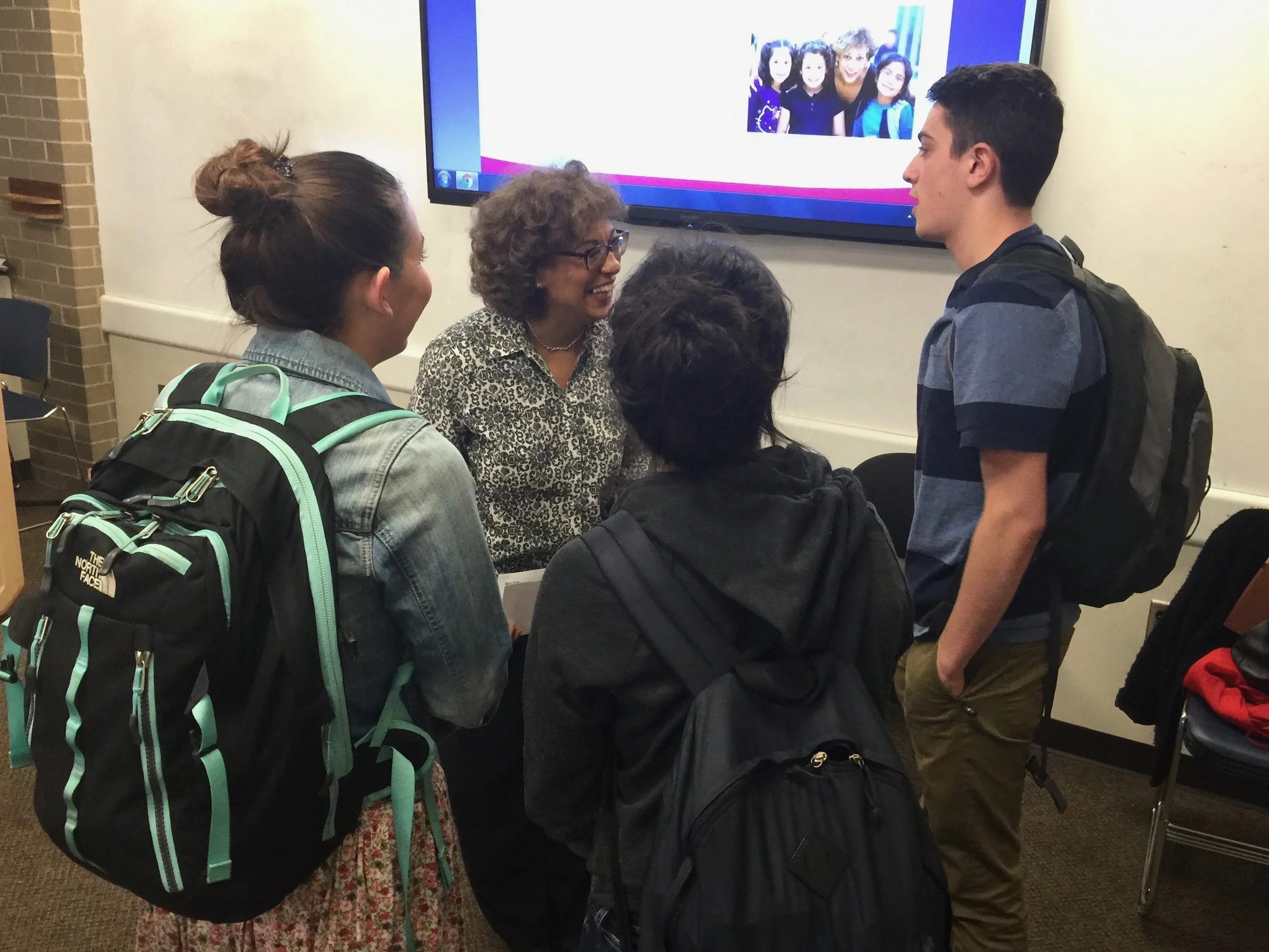 Students meet with the Executive Director of Centronia, an organization they are learning to write a grant for in HSSJ 3110: Nonprofit and organization administration