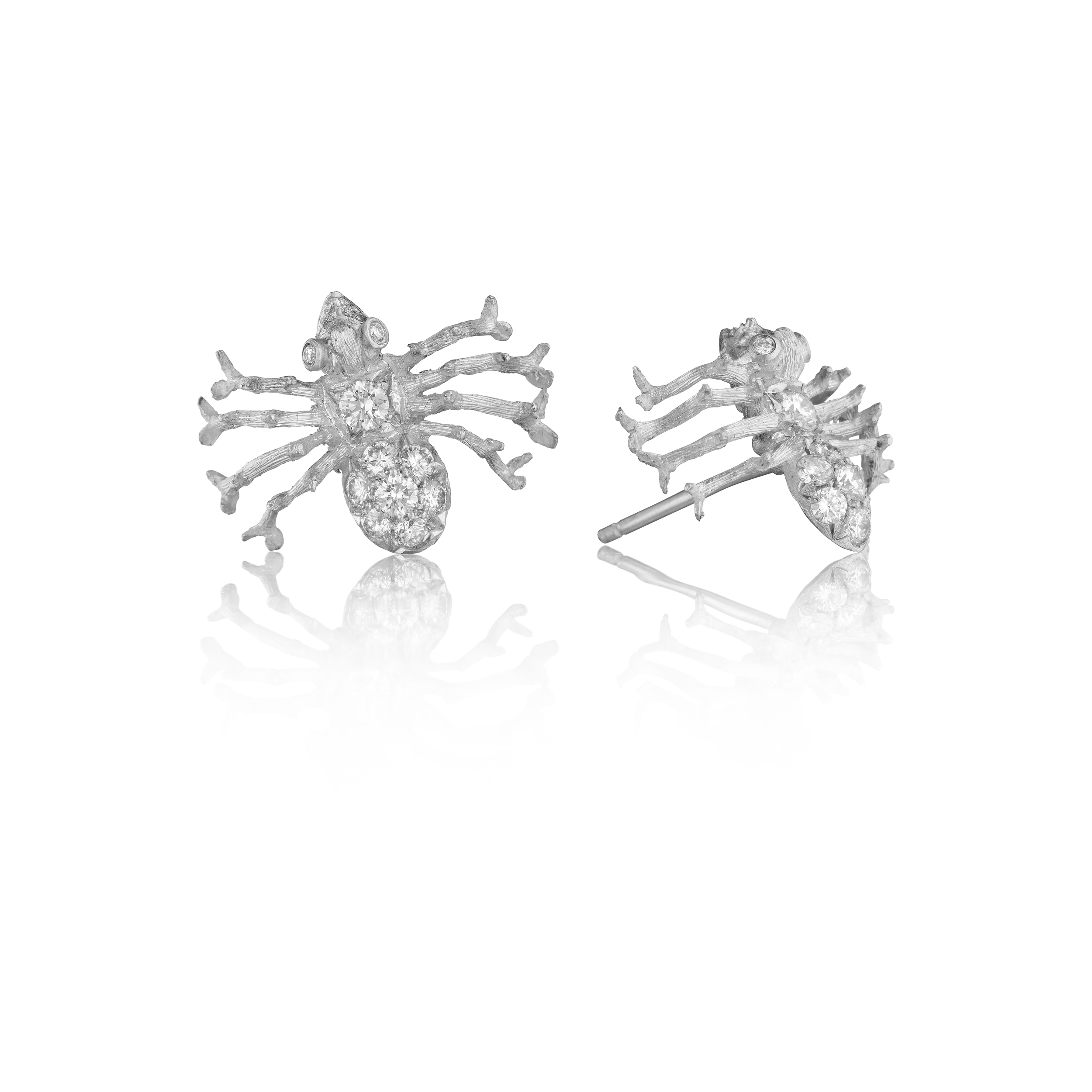 Earrings - Pave Platinum Spider Lady Stud Earrings 1.png