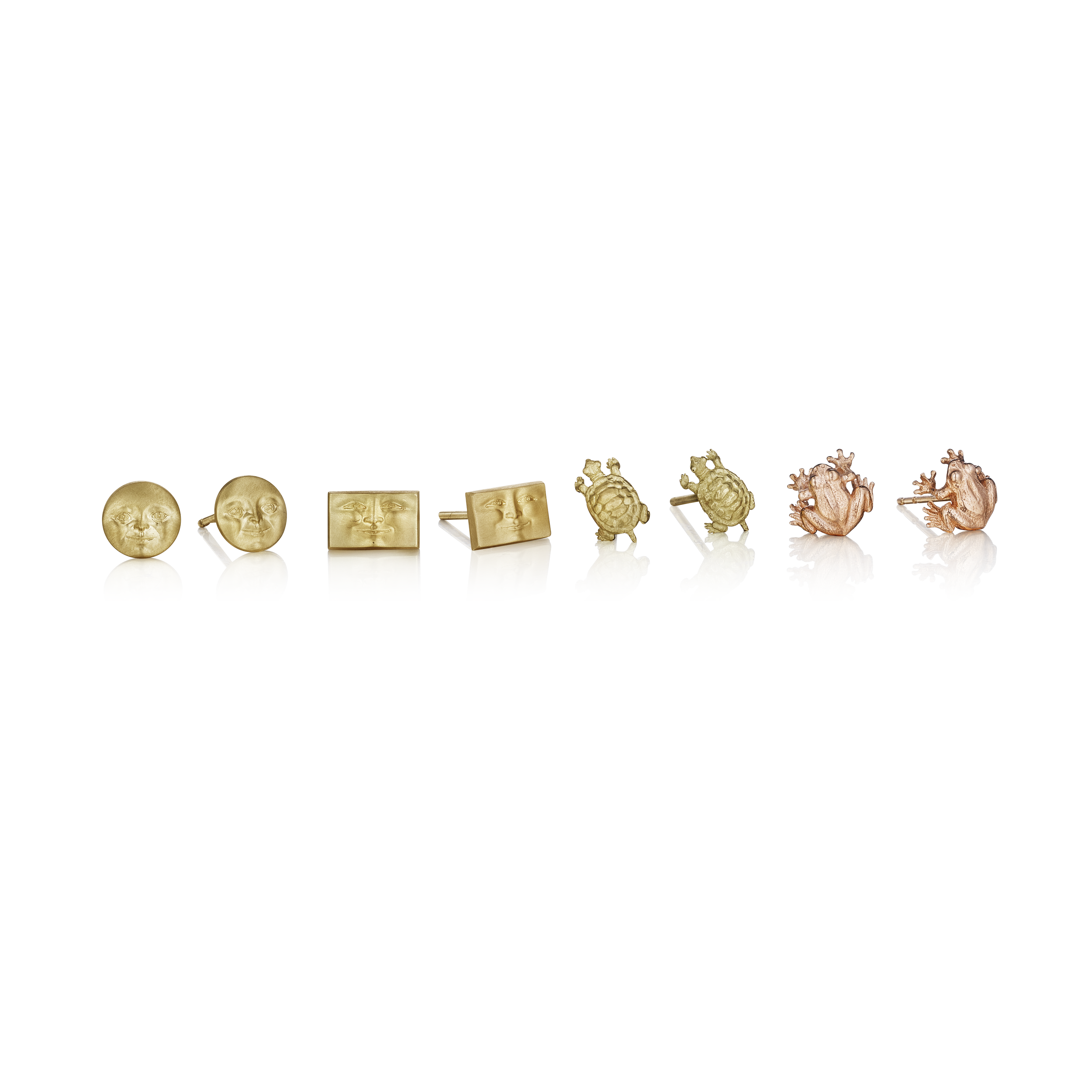 Earrings - Mixed Group of Gold Stud Earrings.png