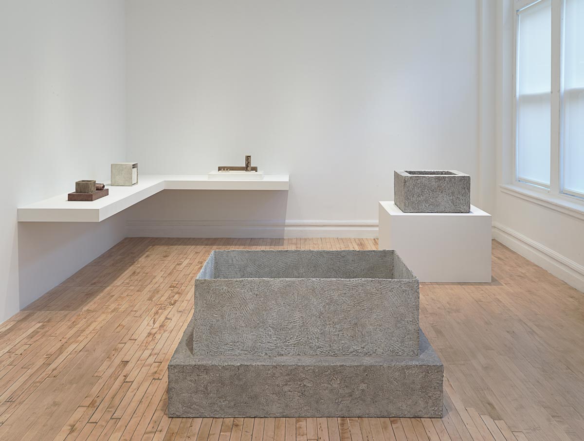 Gallery’s installment of Richard Fleischner’s geometric sculptures.
