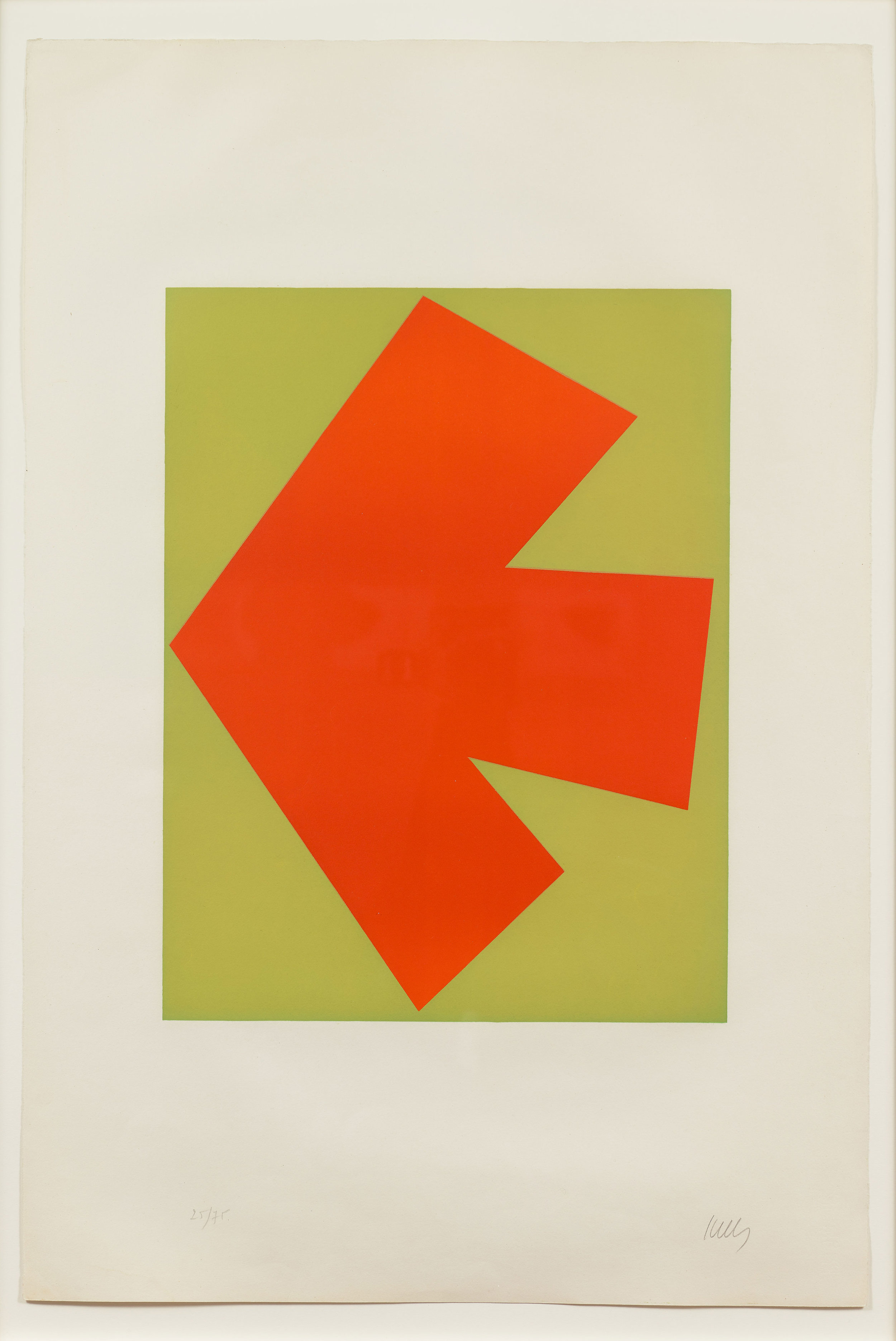 Ellsworth Kelly (1923-2015) Orange Over Green (Orange sur Vert), from the Suite of Twenty-Seven Color Lithographs , 1964 Lithograph in colors on Rives BFK paper, with full margins Plate: 20 3/8 x 15 5/8 inches Sheet: 35 x 23 5/8 inches