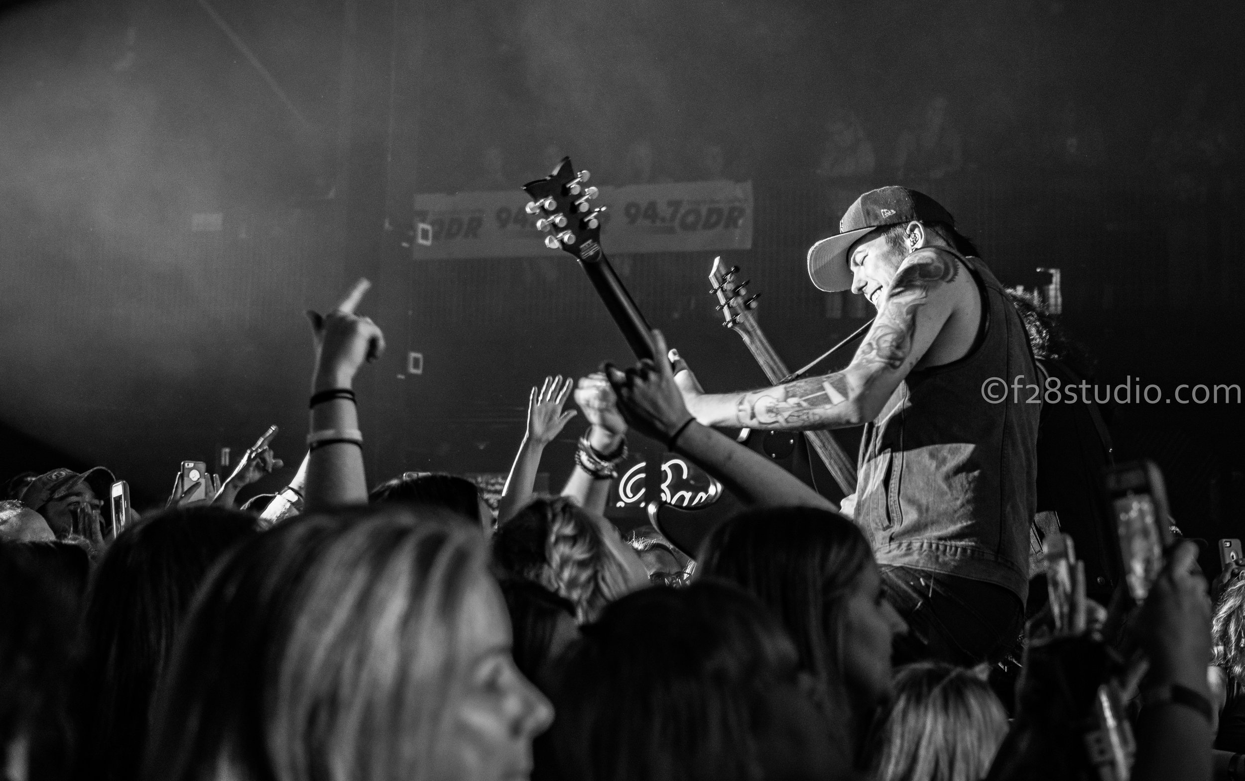 Chase Rice band mates ripping solos while in the crowd.