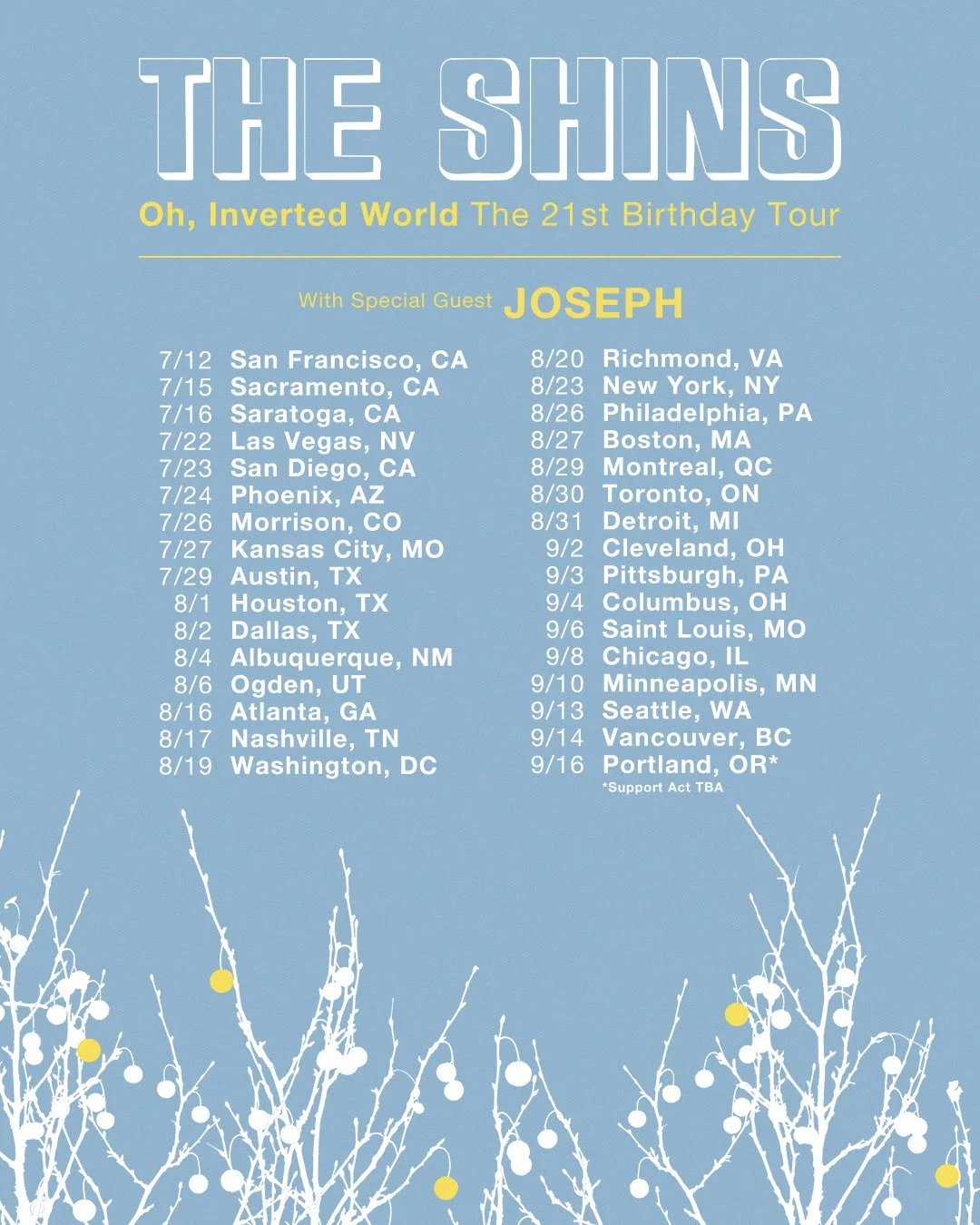 THE SHINS "Oh Inverted World" Tour