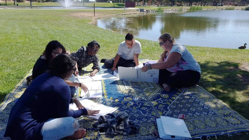 TEIR staff doing team building exercises at the TEIR Community BBQ on September 11, 2015.