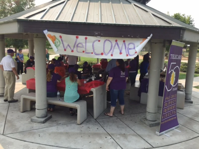 Clients are welcomed to the Telecare Early Intervention and Recovery Program (TEIR) BBQ on Friday, September 11, 2015.