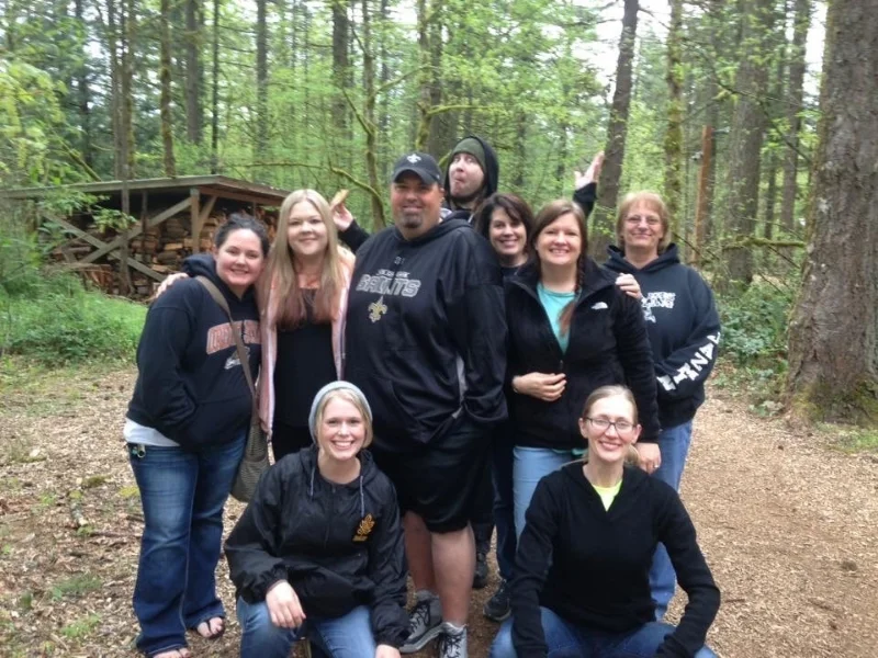(L-R) Top Row: Bridget Murray , Recovery Specialist; Rachel Severson , Medical Records; Chad Hamilton , Recovery Specialist; Tim Leewehage , Recovery Specialist, the one with his hands up; Amy Lugo , HR Coordinator; Lena Witkowski , Nursing Coordinator; Brinda Peterson , Lead Housekeeper. (L-R) Bottom Row: Jordan Simpson , Recovery Specialist and Jen Obermeyer , Administrator. Photo by Salena Schwartz, Clinical Director.