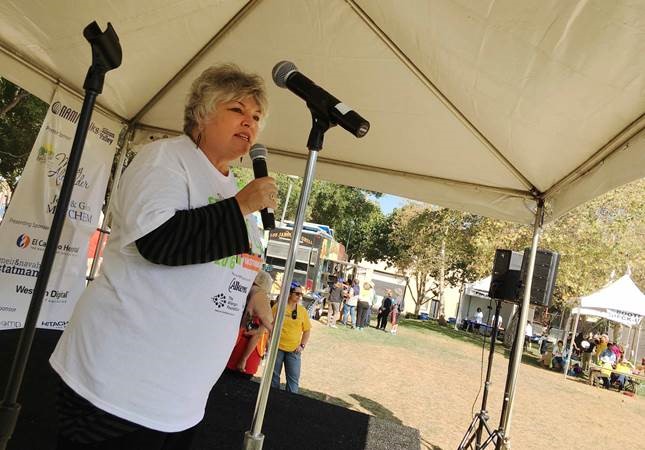 Toni Anne Tullys , Director, Department of Santa Clara County Department of Behavioral Health, speaks at the Silicon Valley NAMI Walk on Saturday, September 17.