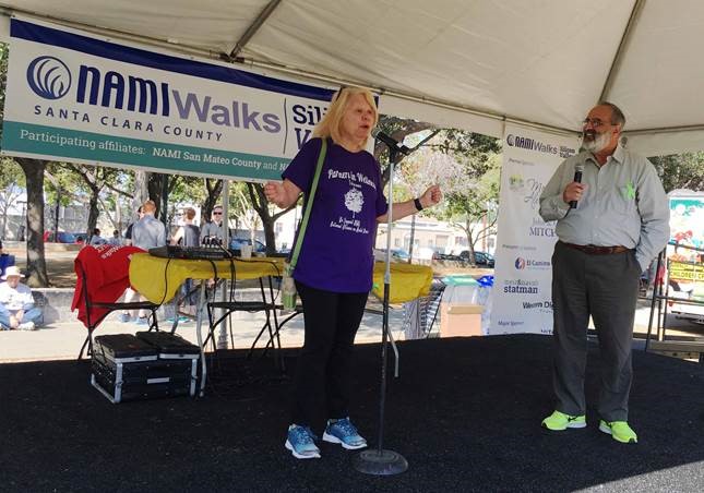 Lillian Fillpot , Administrator, Santa Clara Partners in Wellness, speaks at the Silicon Valley NAMI Walk Saturday, September 17.