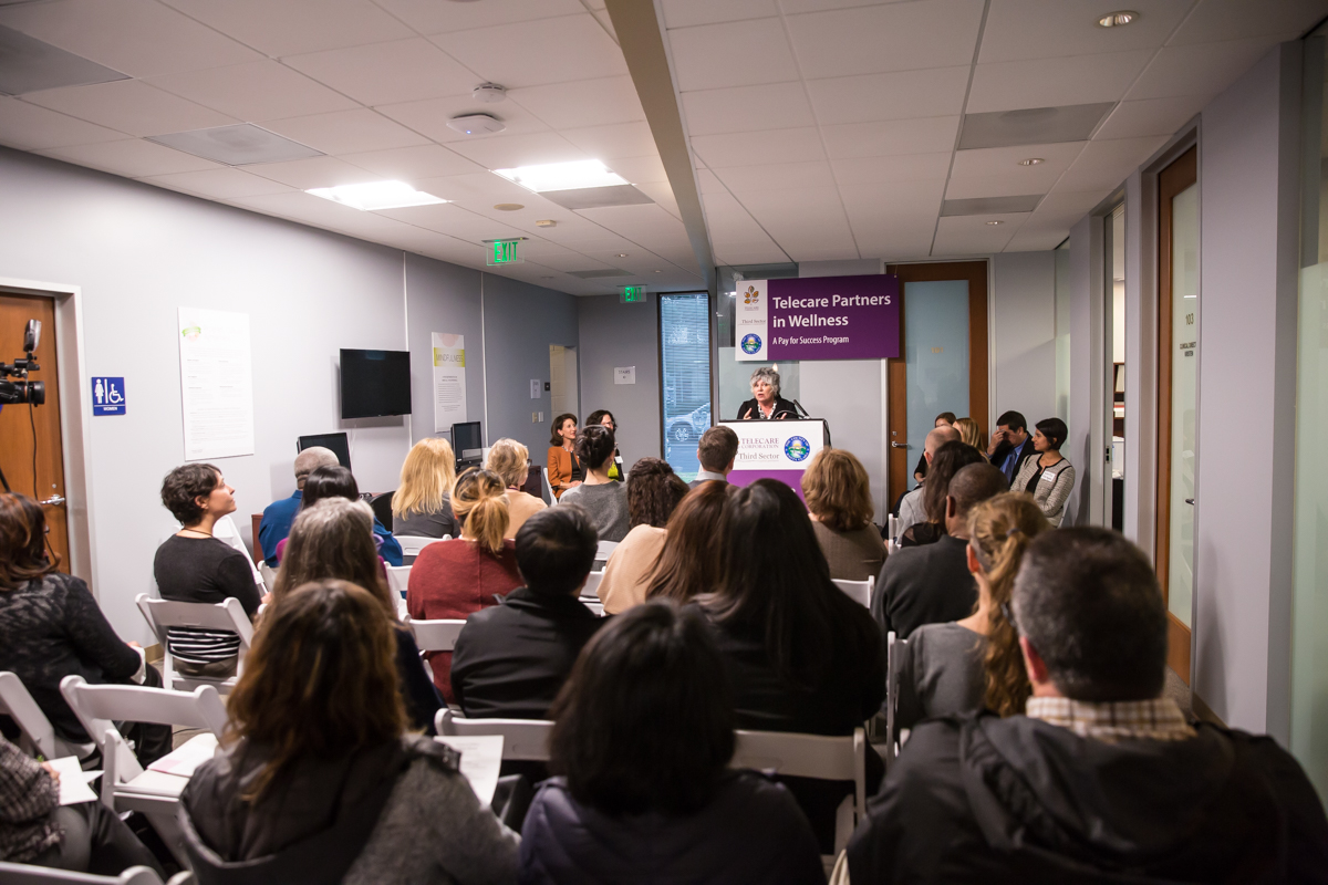   Toni Tullys , Director of Behavioral Health Services for Santa Clara County, speaks at the 黨ɫƬ Partners in Wellness Open House on February 8, 2017. 