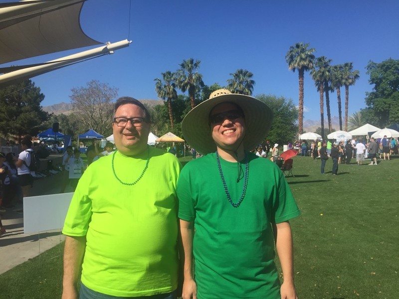 (L-R) Bruce Sherr, Peer Support Specialist and David Navarette, Peer Support Specialist at the Out of the Darkness Walk on April 1, 2017.