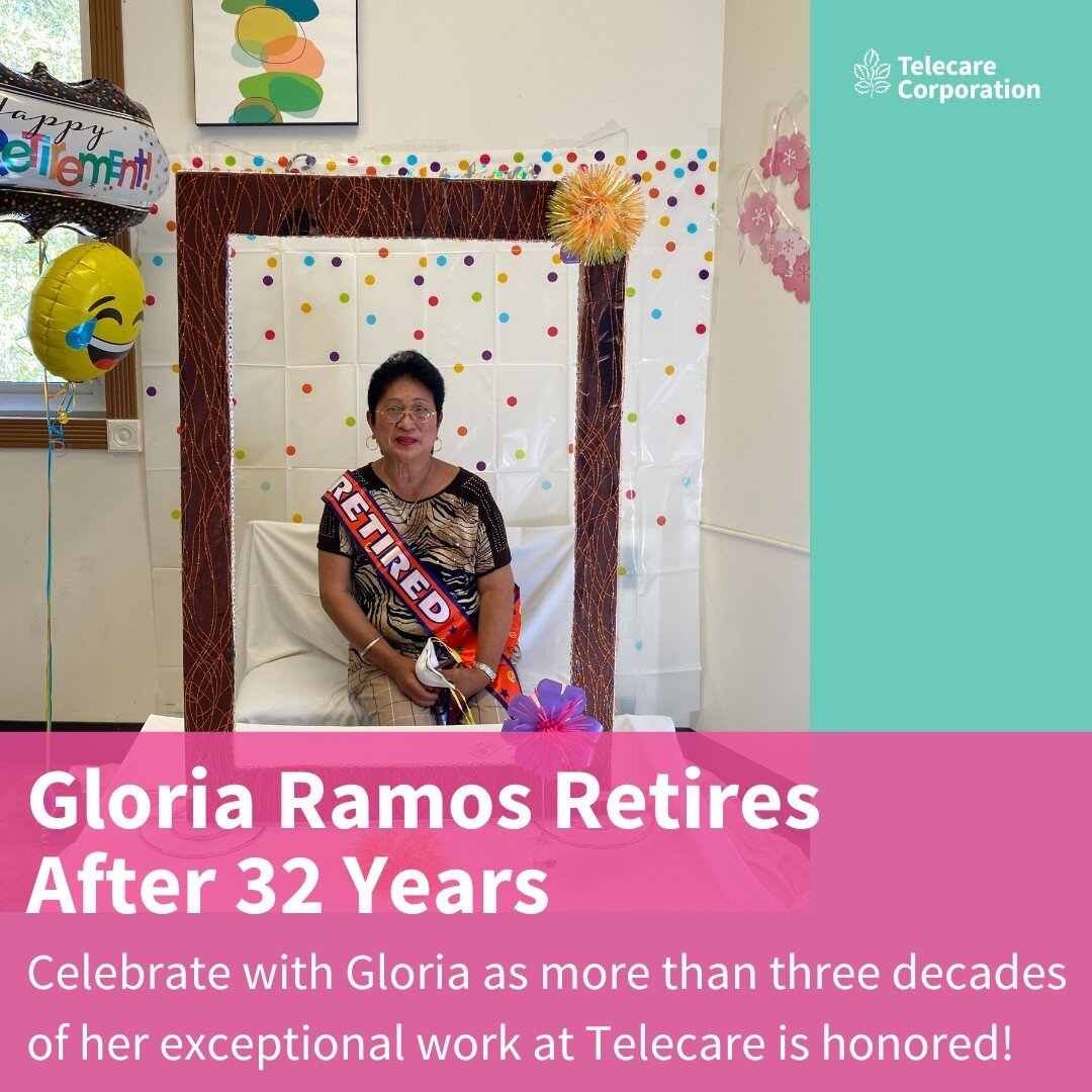 Three cheers for three decades! 🥳⁠
⁠
When you work at Telecare, you're part of a family of more than 4,000 employees who provide essential mental health services for deserving individuals. ⁠
⁠
Gloria Ramos is one of those employees. ⁠
⁠
Her coworker